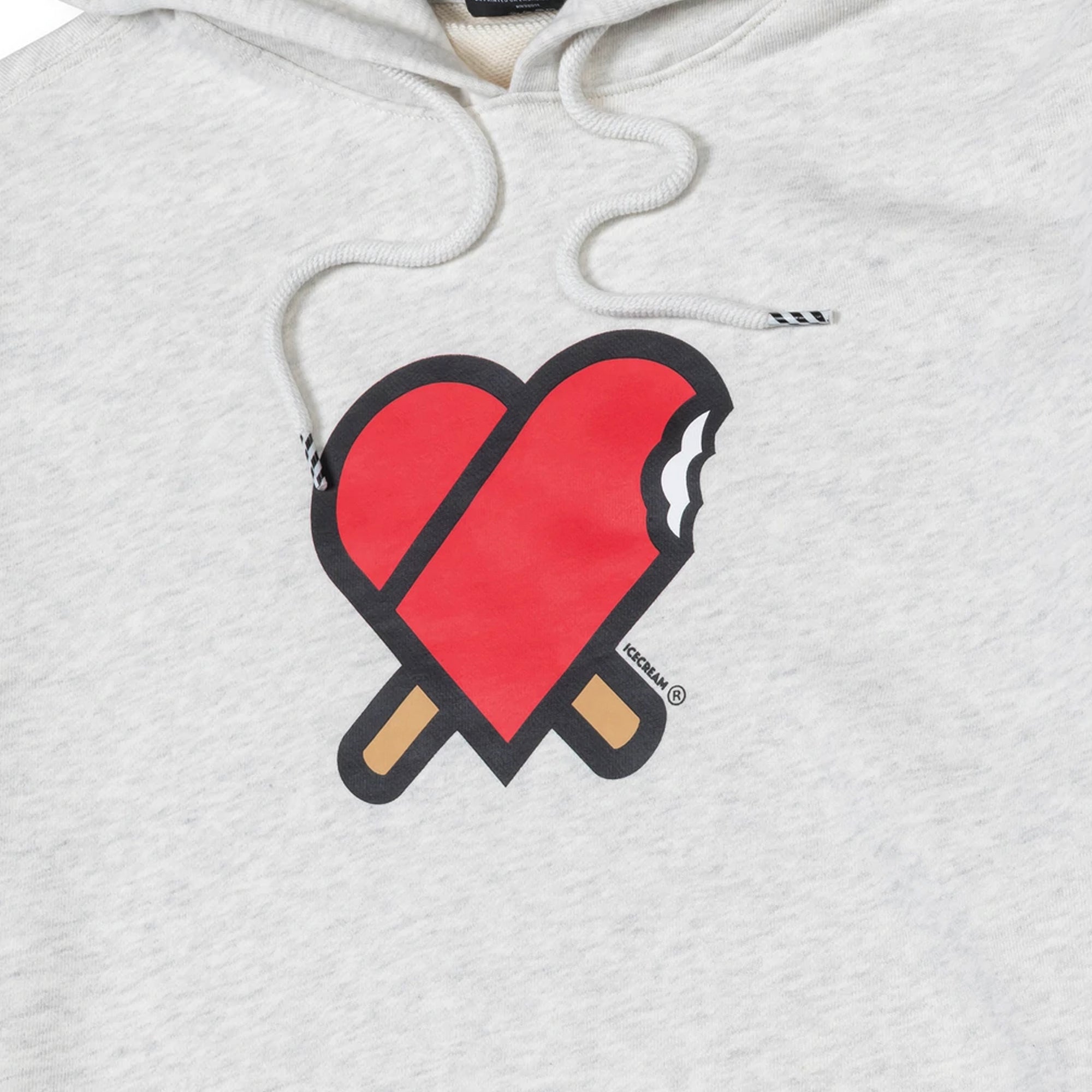 Icecream Mens Heart Hoodie 'Light Heather Grey'