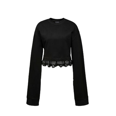 FENTY by Rihanna Cropped Long Sleeve Sweatshirt- Black
