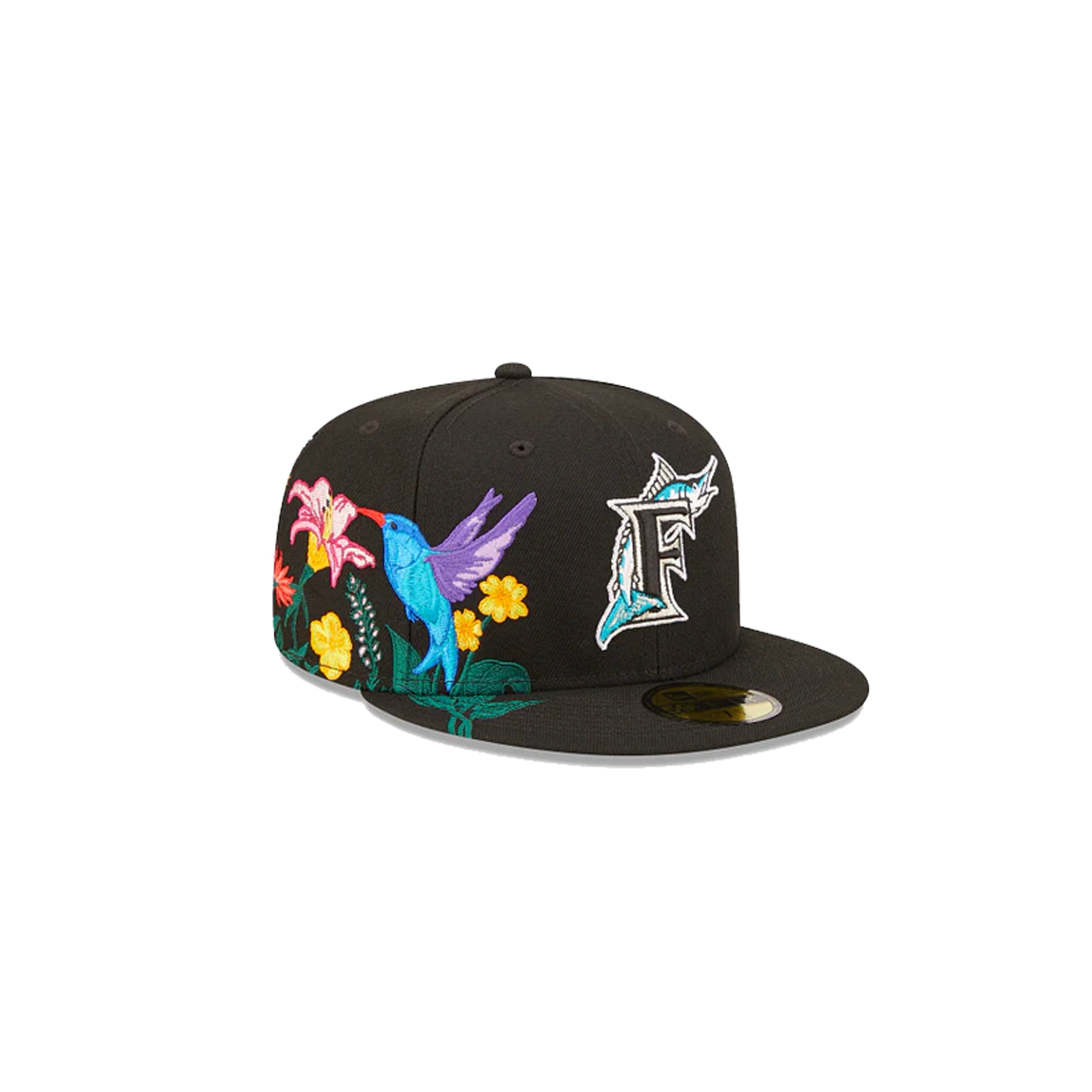 Florida Marlins New Era Blooming 59FIFTY Fitted Hat - Black