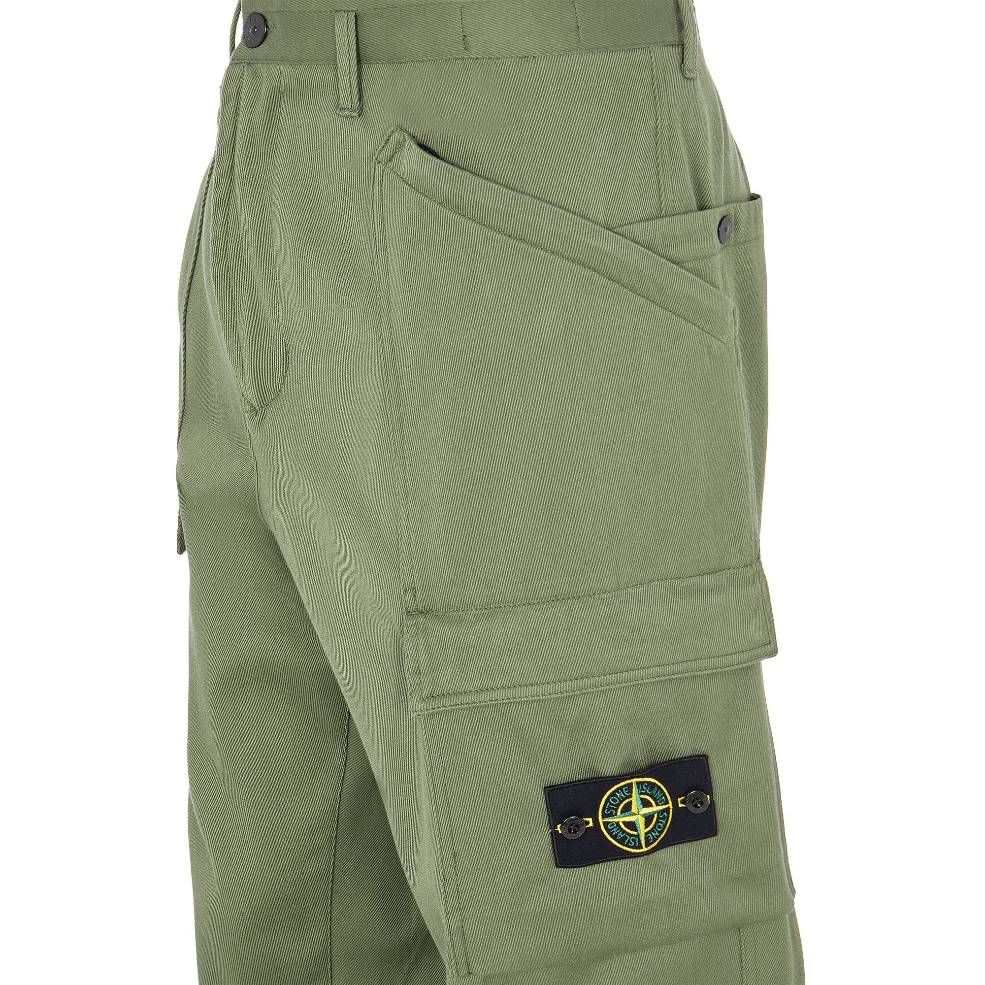 Stone Island Mens Straight Fit Cargo Pants Green