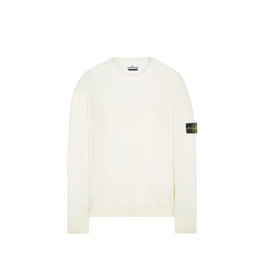 Stone Island Mens Merino Wool Crewneck Sweater Cream