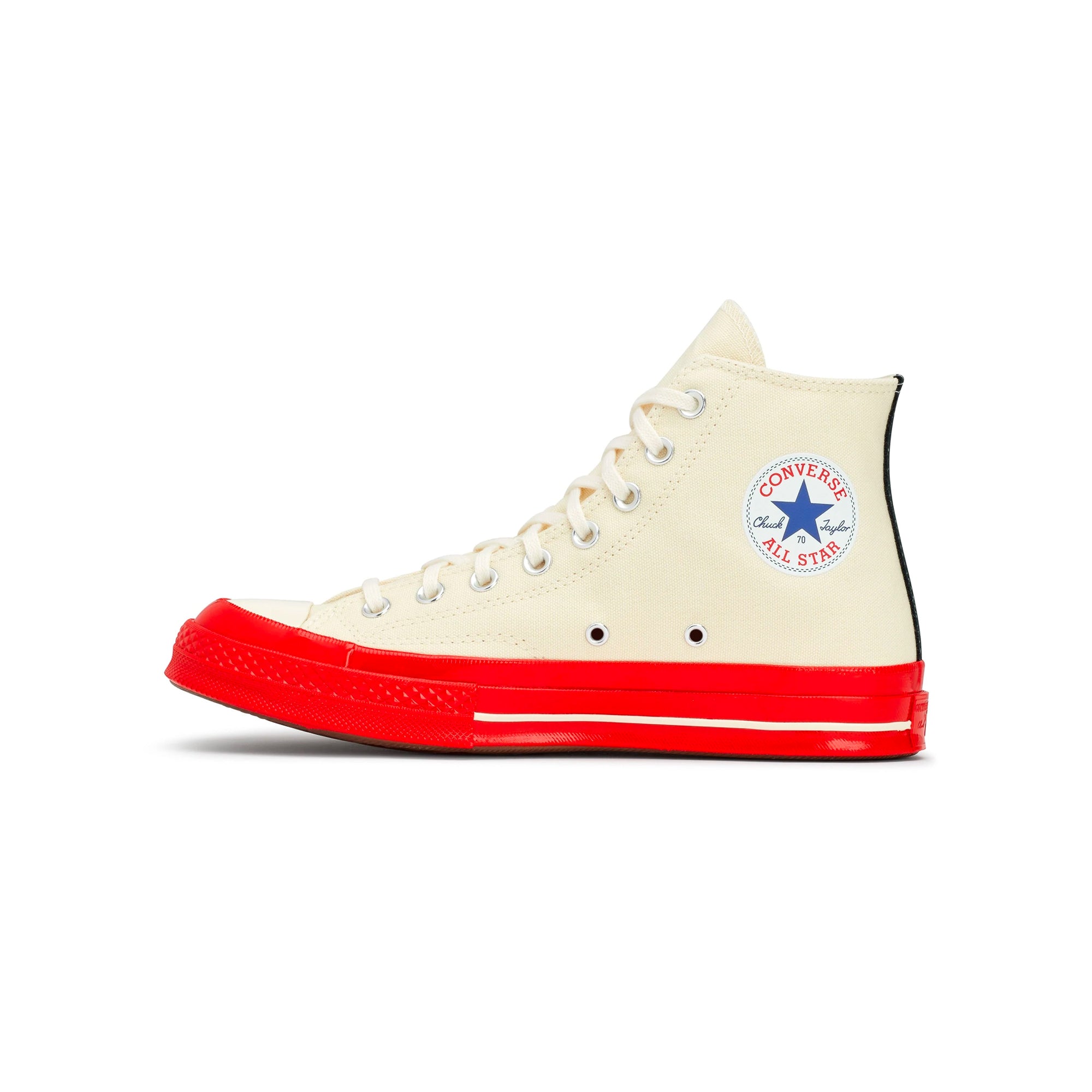 Comme des Garcons PLAY x Converse Chuck 70 High Shoes Egret/Red