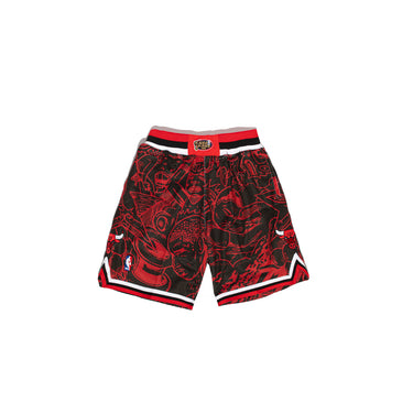 Mitchell & Ness Mens Chicago Bulls Hebru Shorts 'Black/Red'