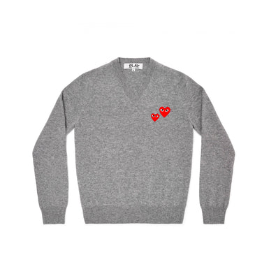 Comme des Garcons PLAY Mens Double Heart Jumper