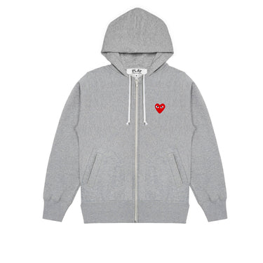 CDG Play Mens Zip Hoodie 'Grey'