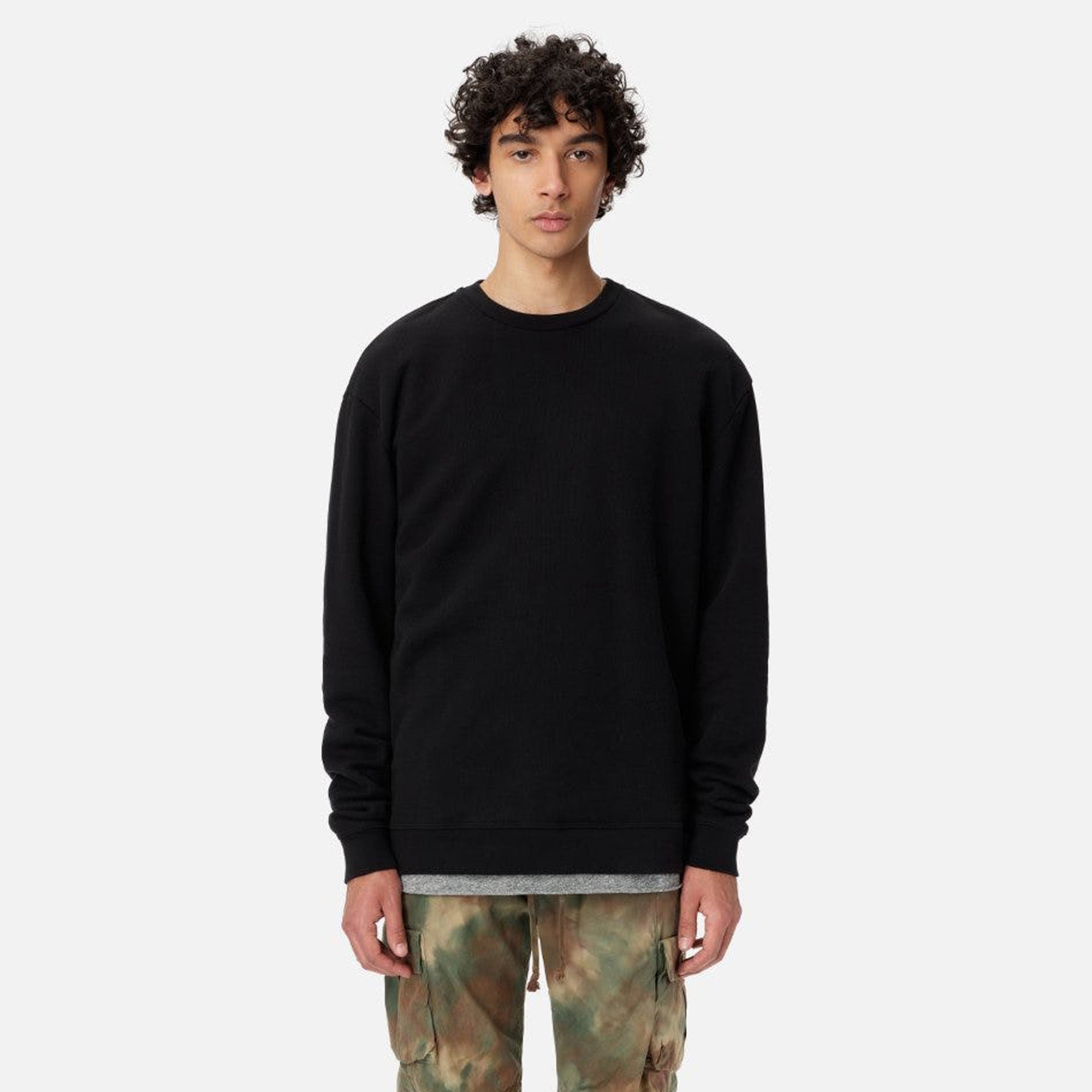 John Elliott Oversized Crewneck Pullover in Black