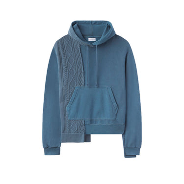 John Elliott Mens Cable Knit Reconstructed Hoodie