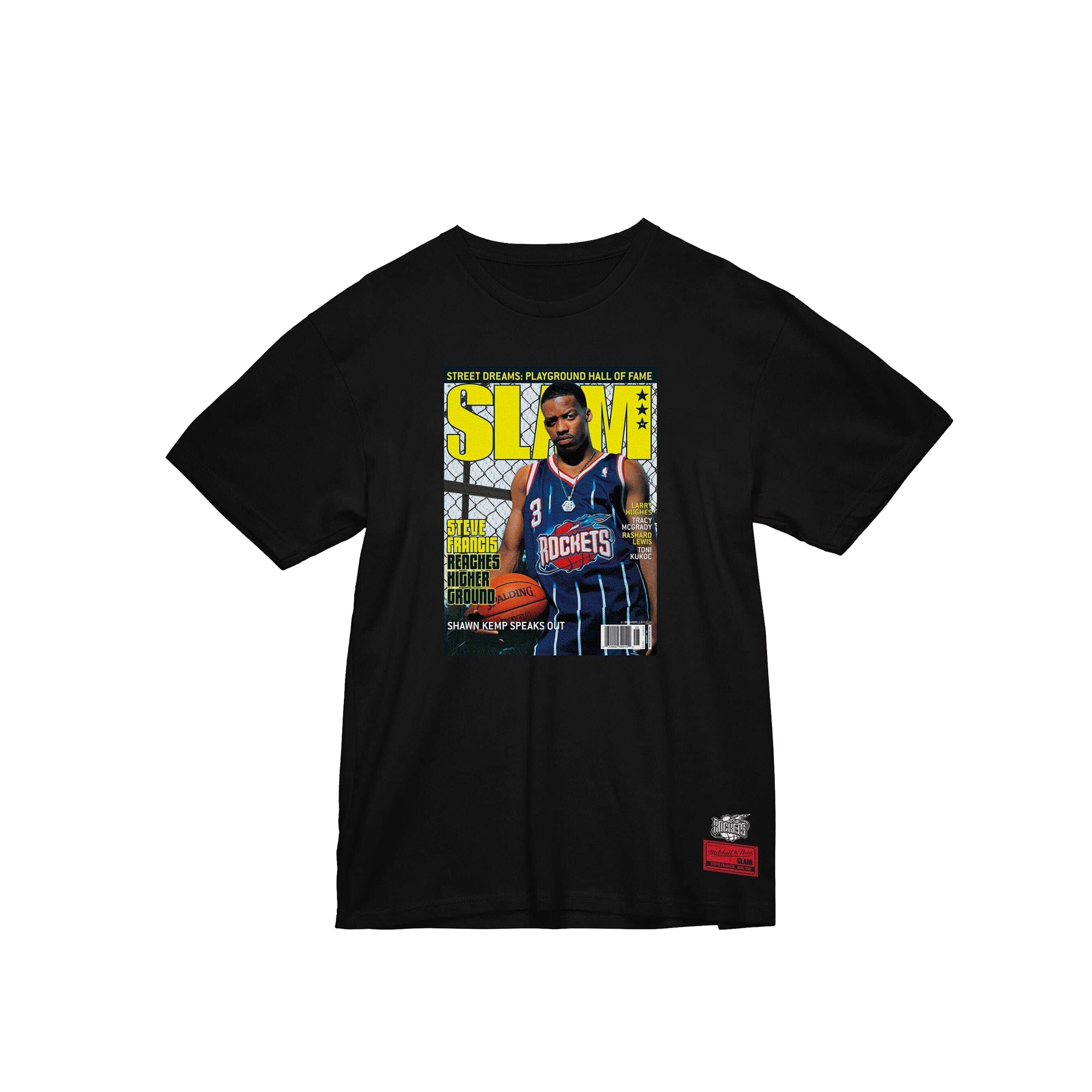 Mitchell & Ness Mens Houston Rockets Steve Francis Slam Cover Tee 'Black'