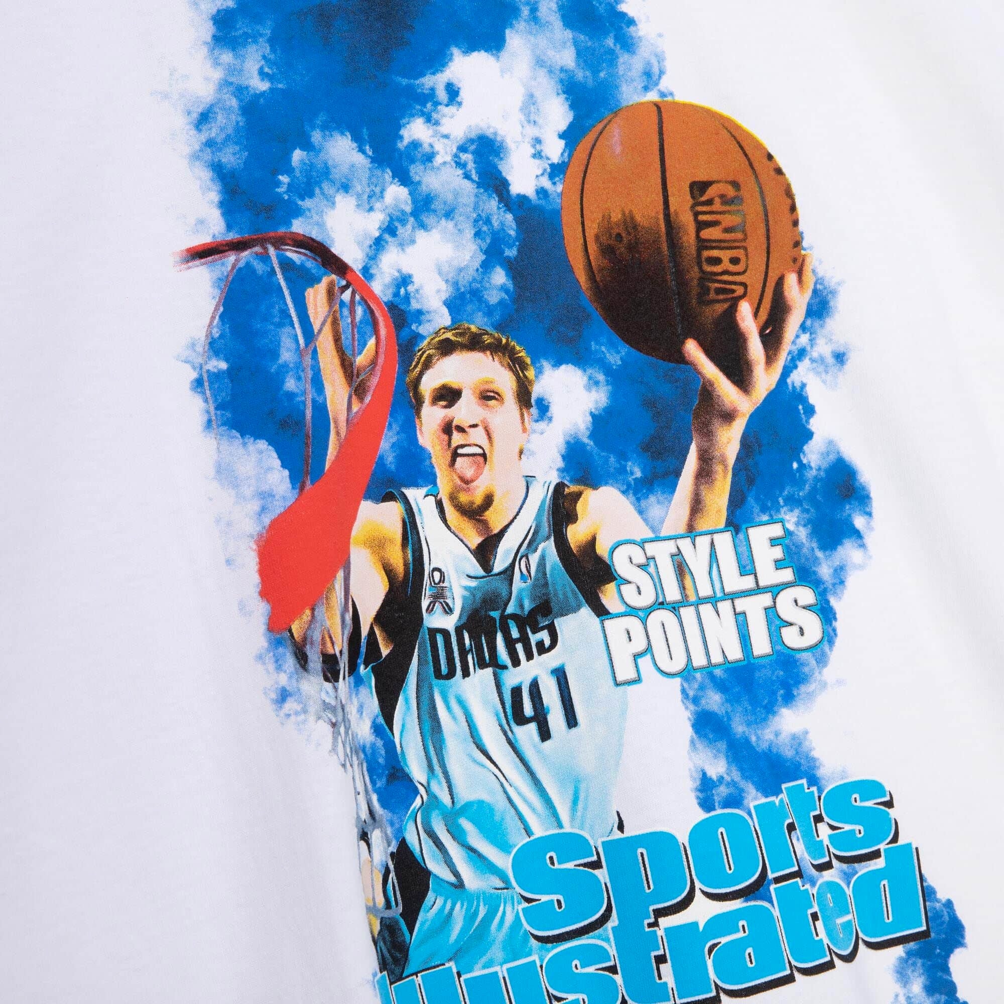 Men's Mitchell & Ness x Sports Illustrated Dirk Nowitzki White Dallas  Mavericks Player T-Shirt