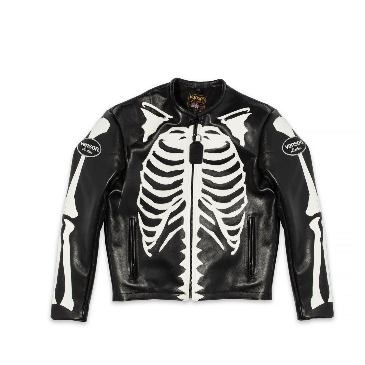 Vanson Leathers Mens Bones Flat Jacket – Extra Butter