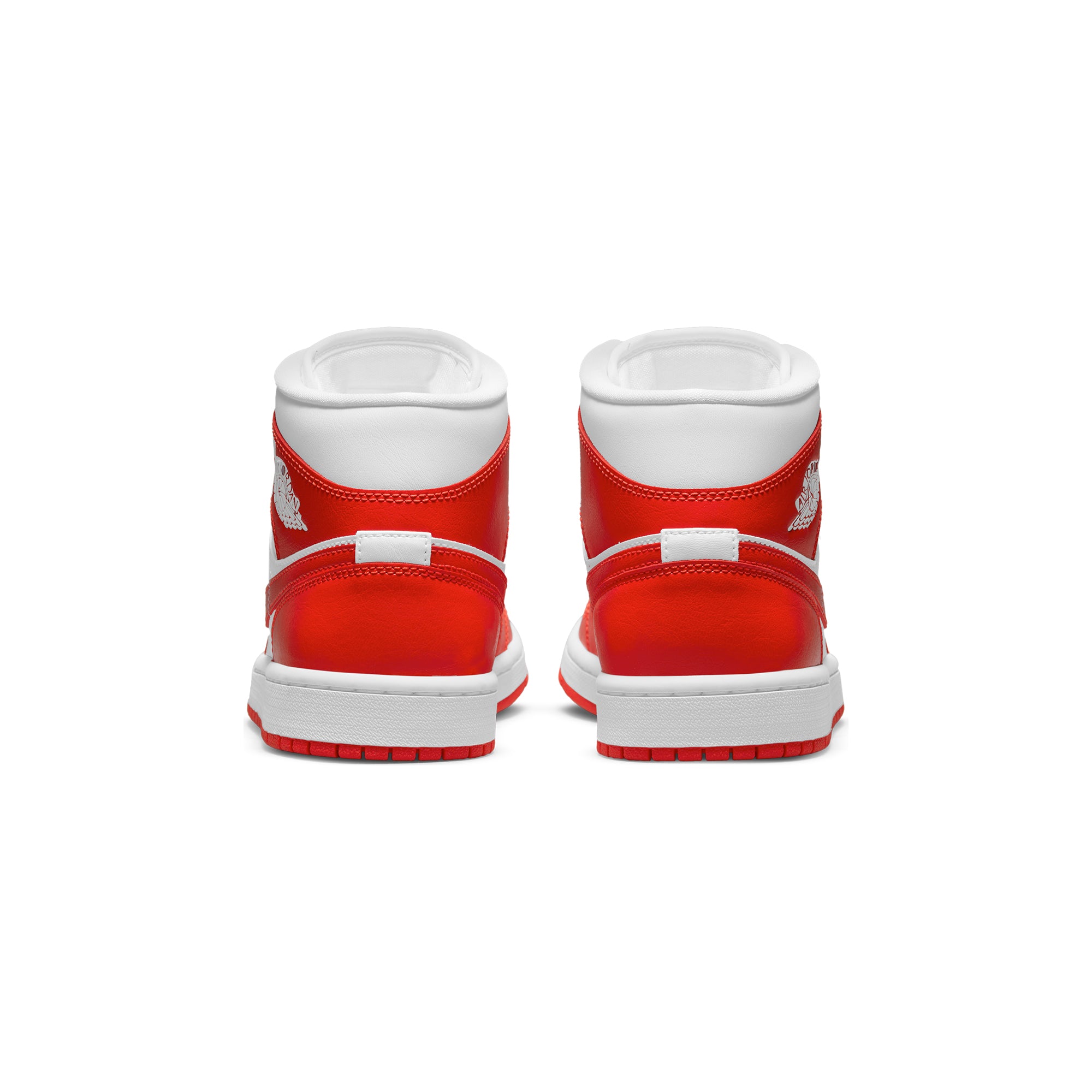 Air Jordan Womens 1 Mid Shoes 'White/Habanero Red'