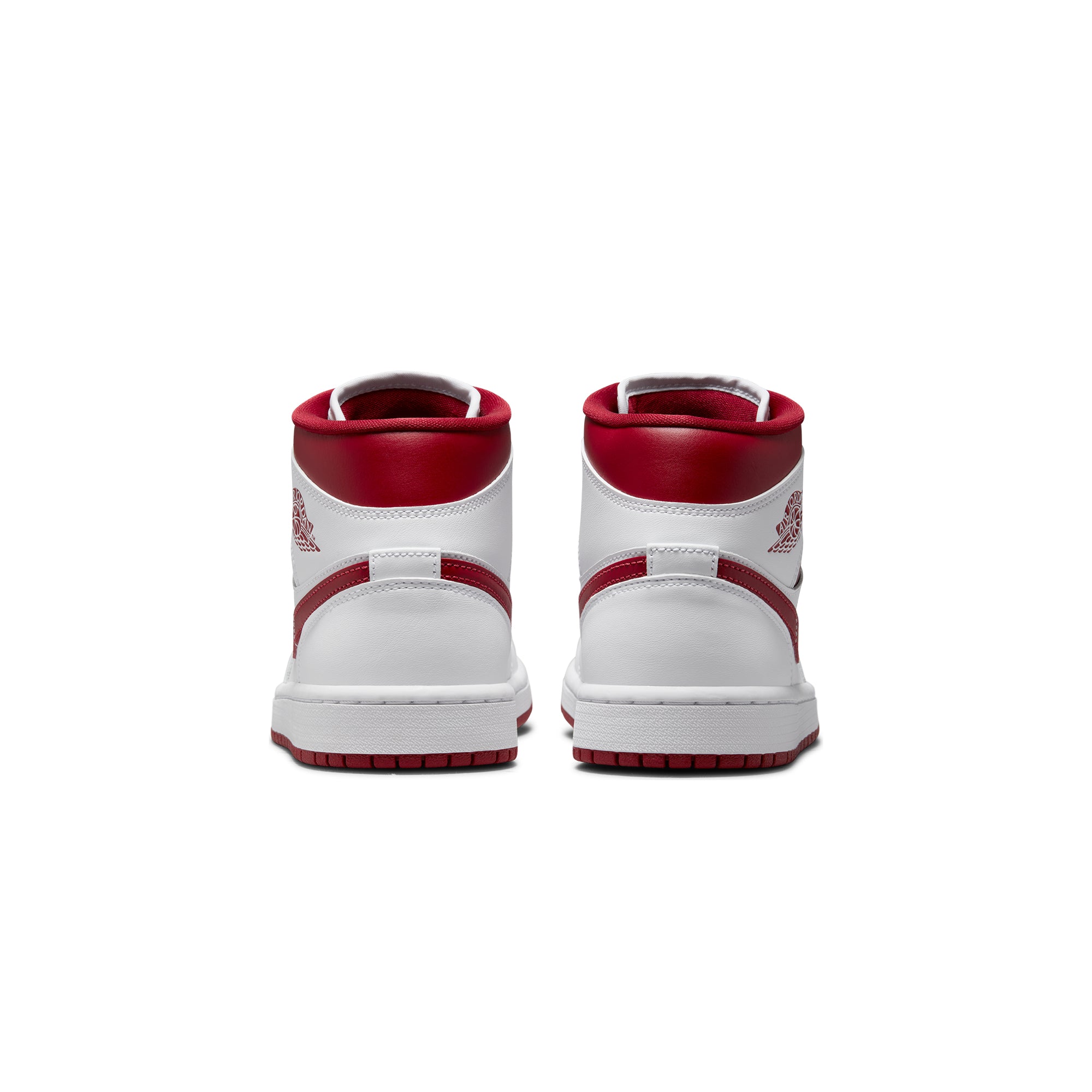 Air Jordan Womens 1 Mid Shoes 'White/Pomegranate'