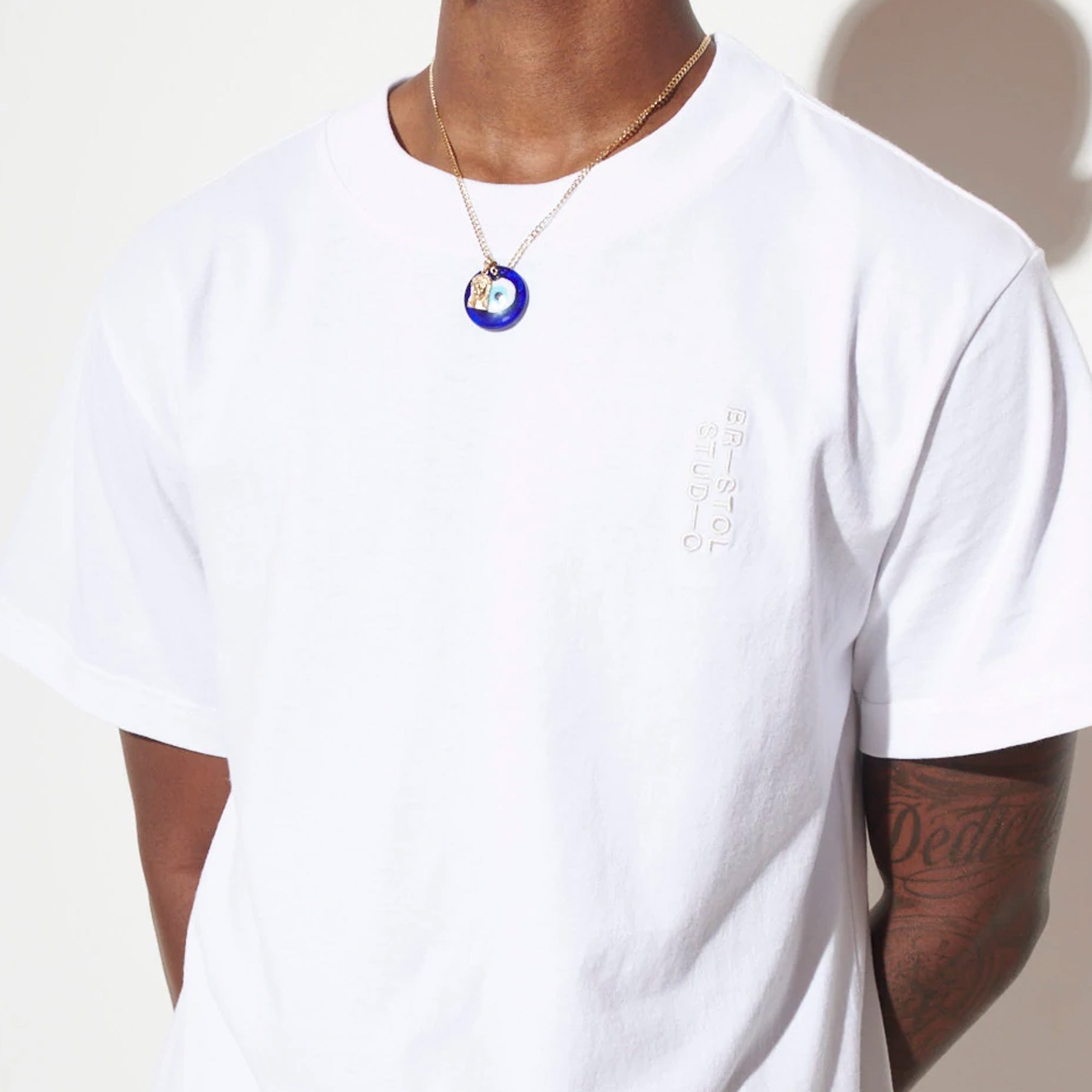 Bristol Studios Mens Signature Team Tee White/Cream