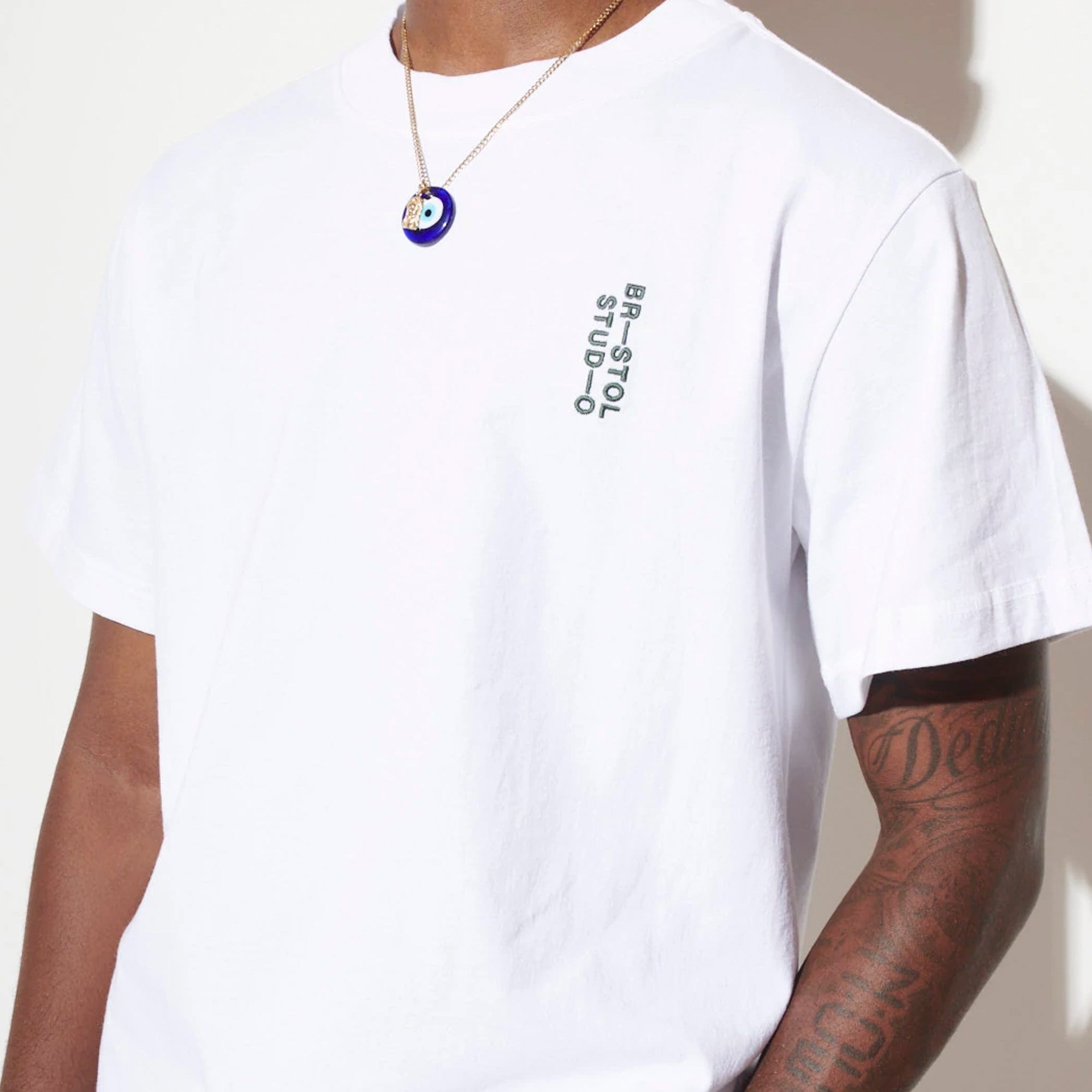 Bristol Studios Mens Signature Team Tee White/Green