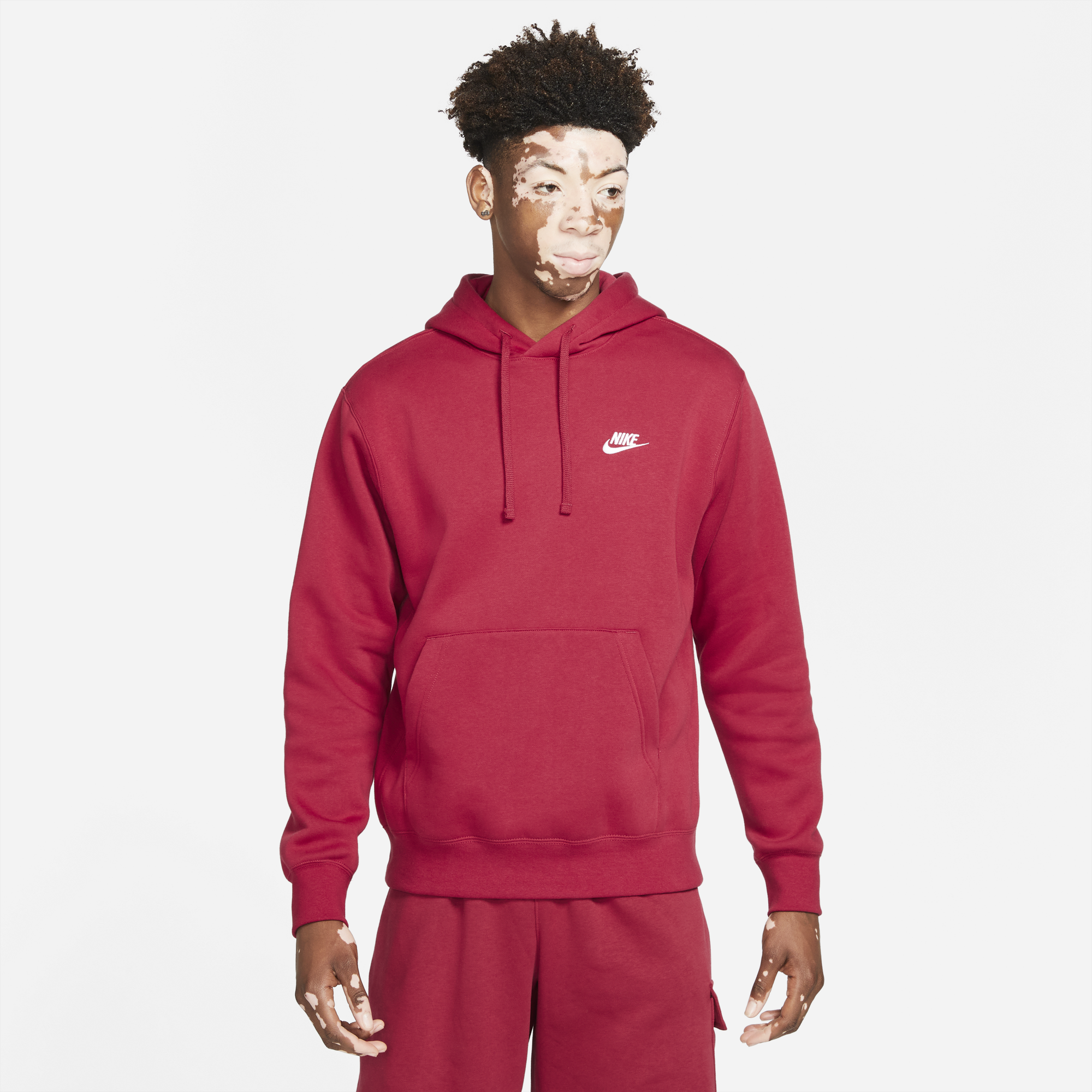 Nike Mens Sportswear Club Fleece Hoodie 'Pomegranate'