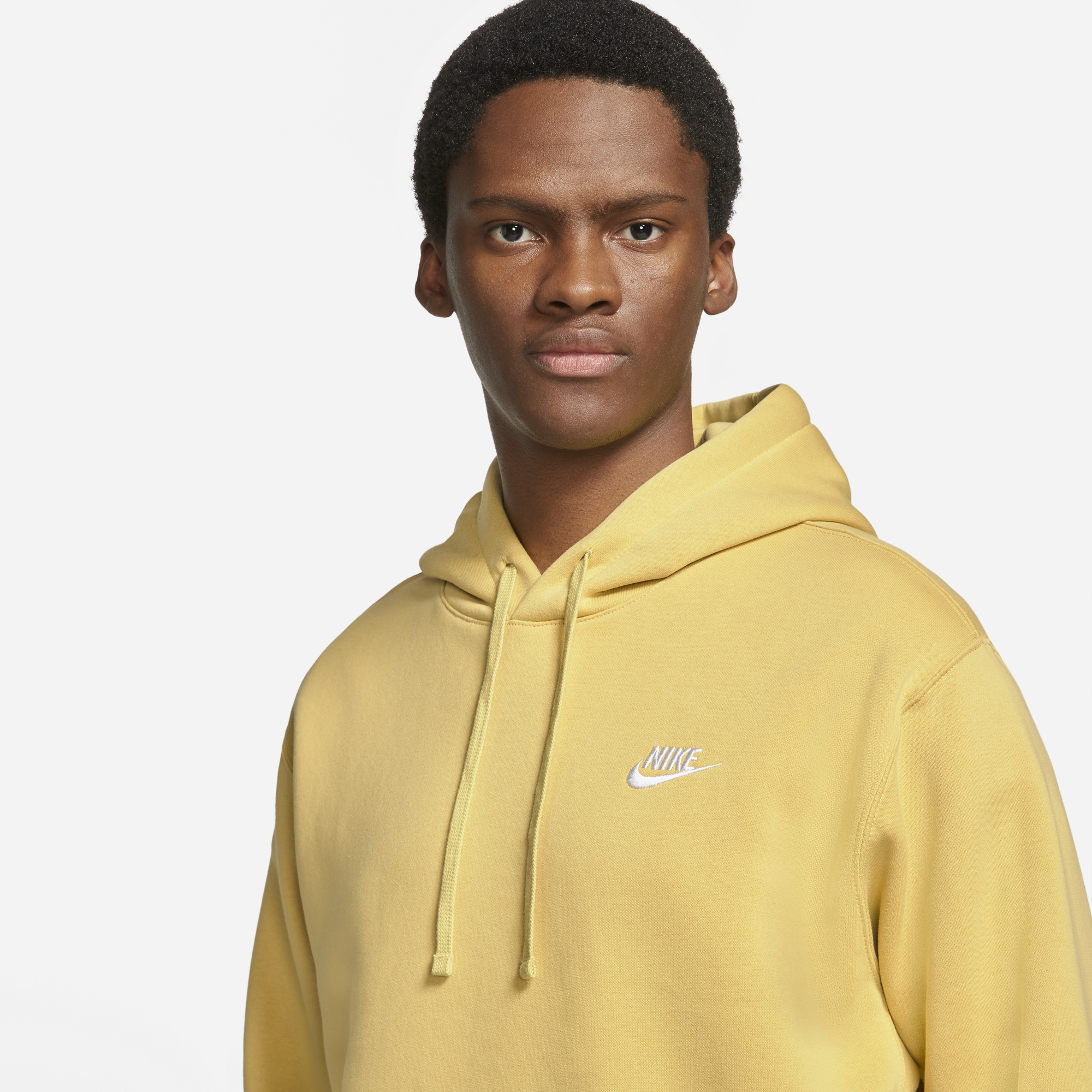 Nike Mens Sportswear Club Fleece Hoodie Saturn Gold Extra Butter