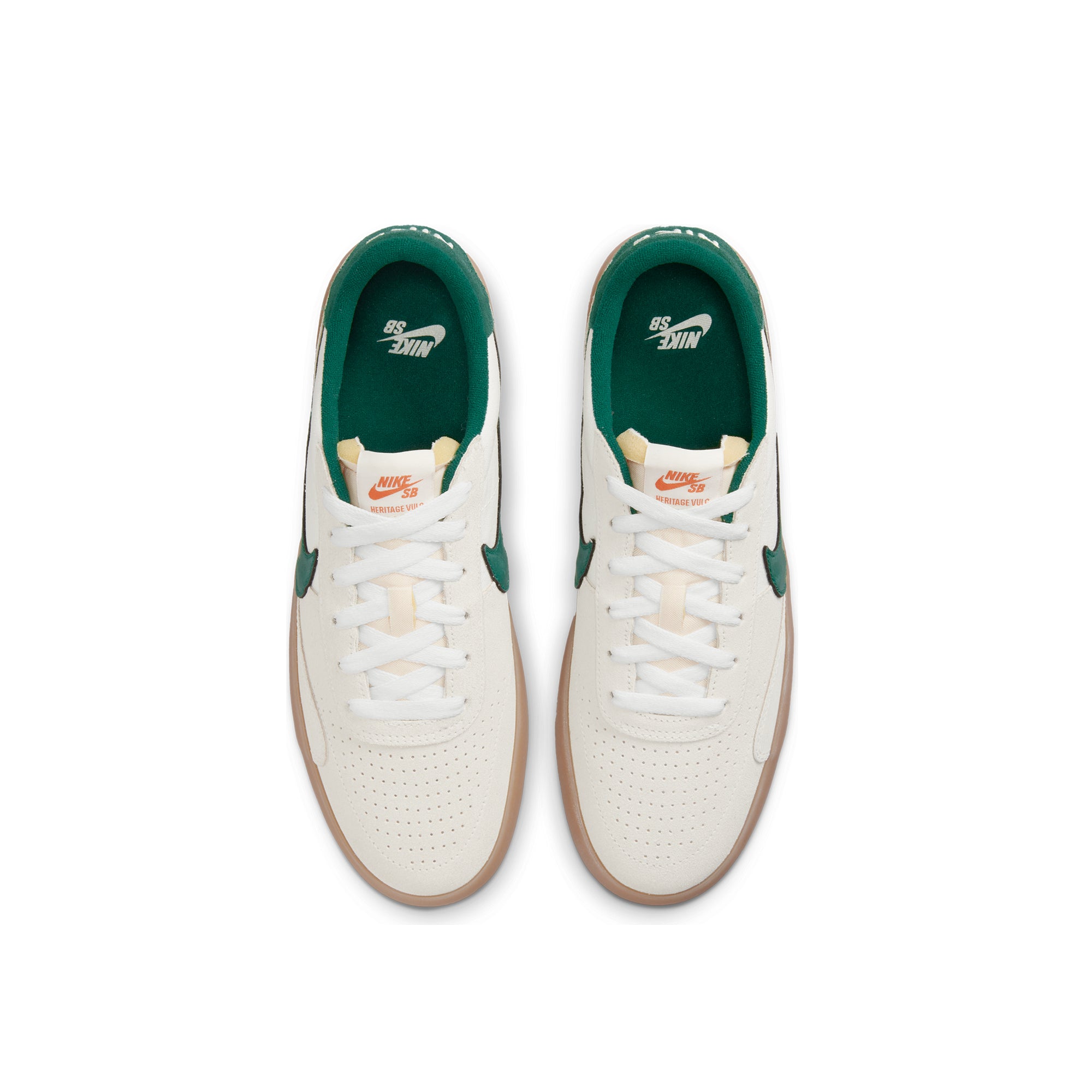 Nike SB Mens Heritage Vulc Shoes Sail/Gorge Green