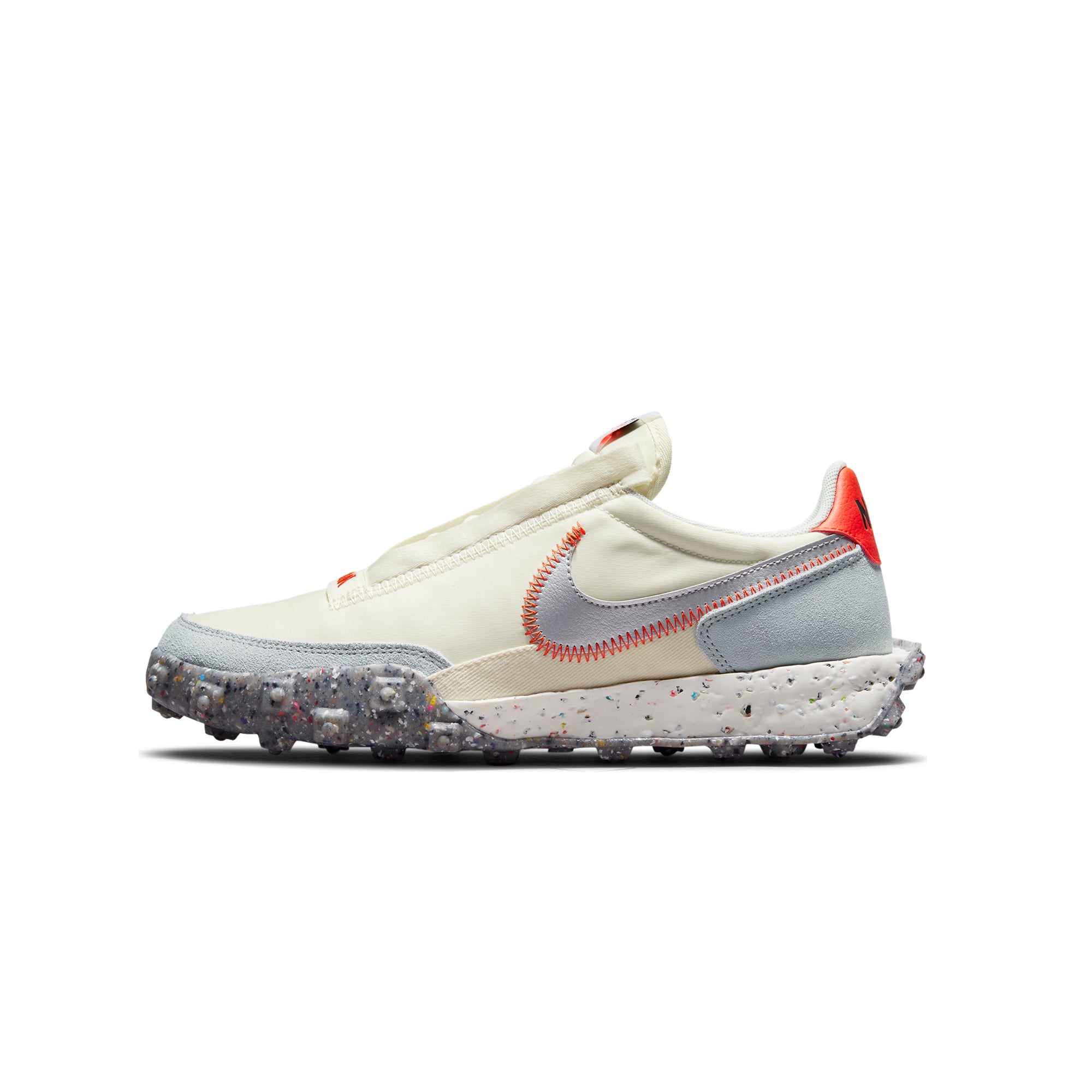 Nike Womens Waffle Racer Crater Shoes Coconut Milk/Metallic