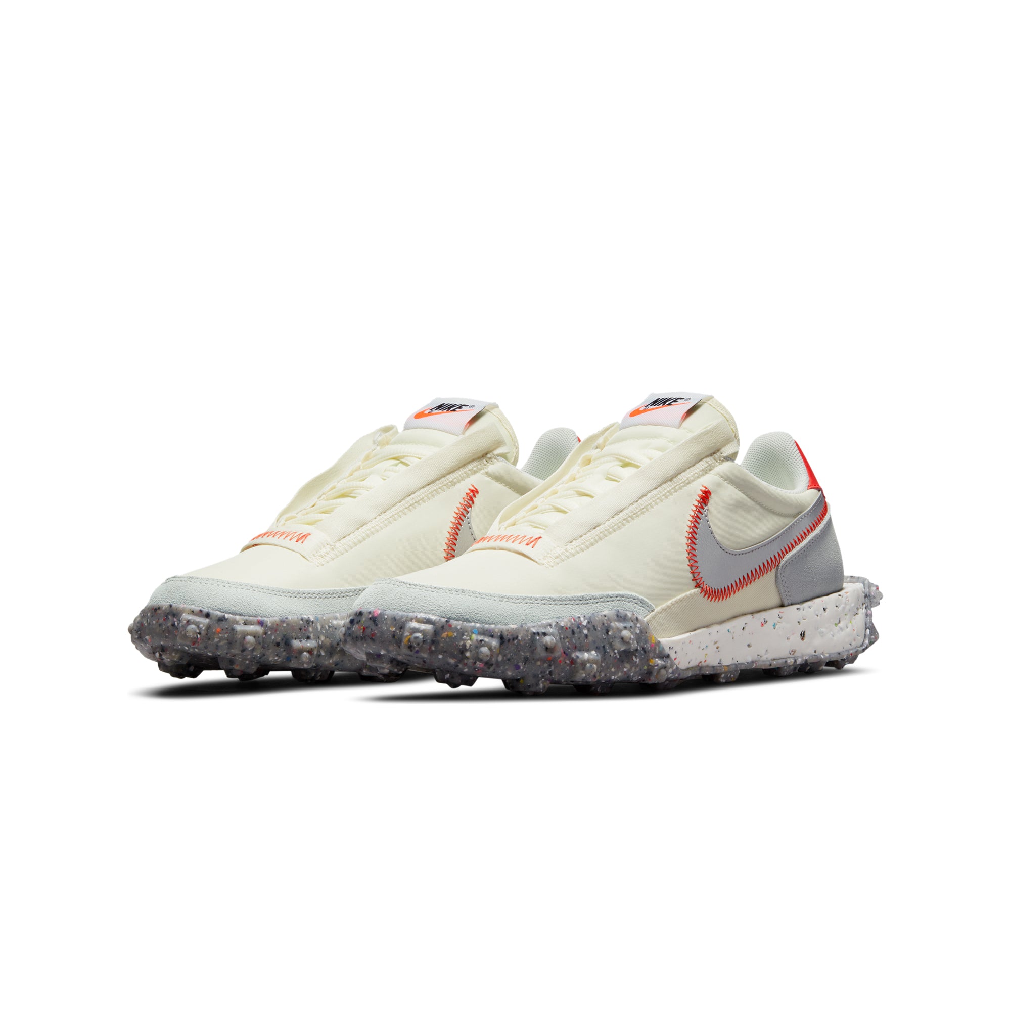 Nike Womens Waffle Racer Crater Shoes Coconut Milk/Metallic