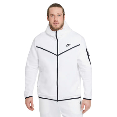 Nike Mens Sportswear Tech Fleece Full-Zip White Hoodie