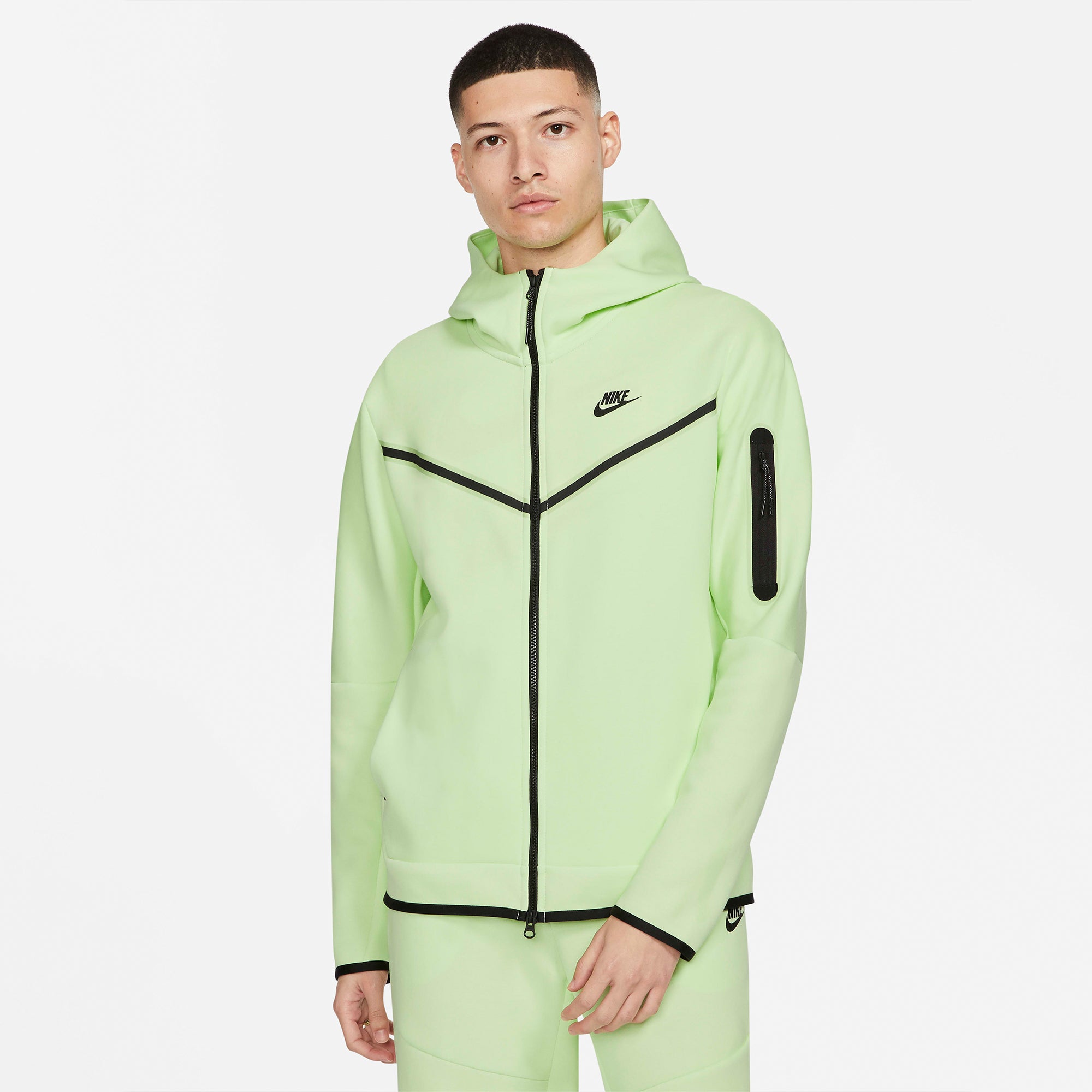 Nike Mens Sportswear Tech Fleece Full-Zip 'Liquid Lime' Hoodie 