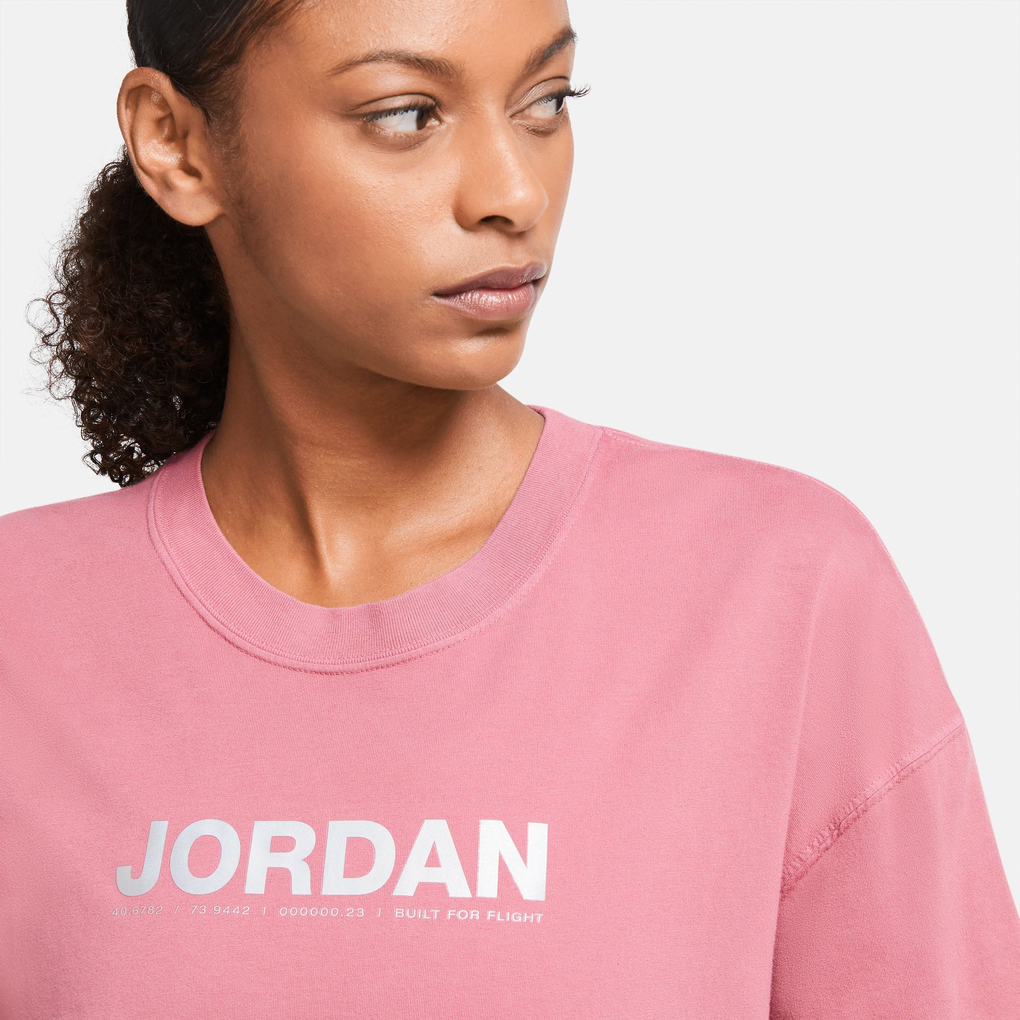 Air Jordan Womens Oversize Pink Short-Sleeve Tee