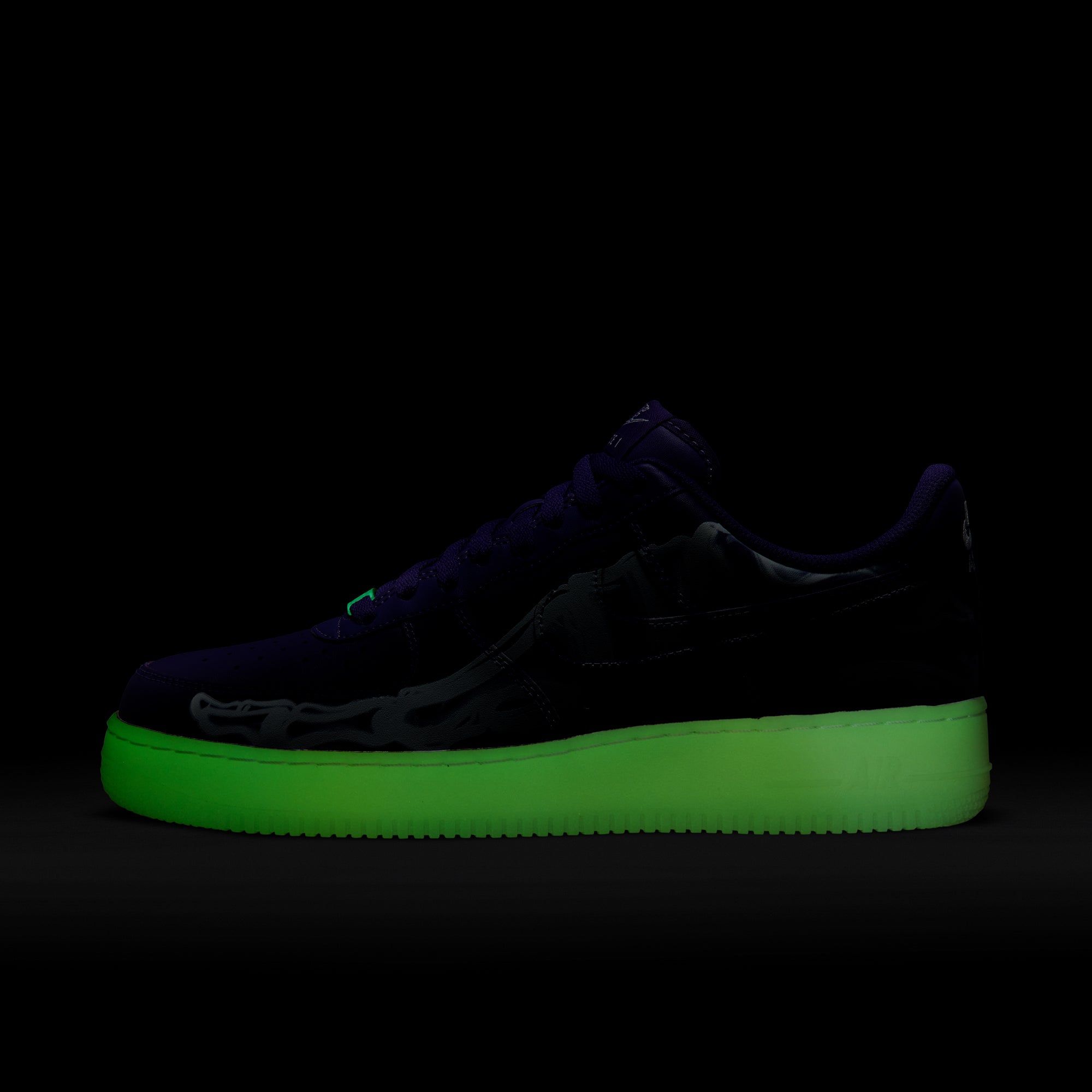 Nike Mens Air Force 1'07 Skeleton Shoes 'Court Purple'