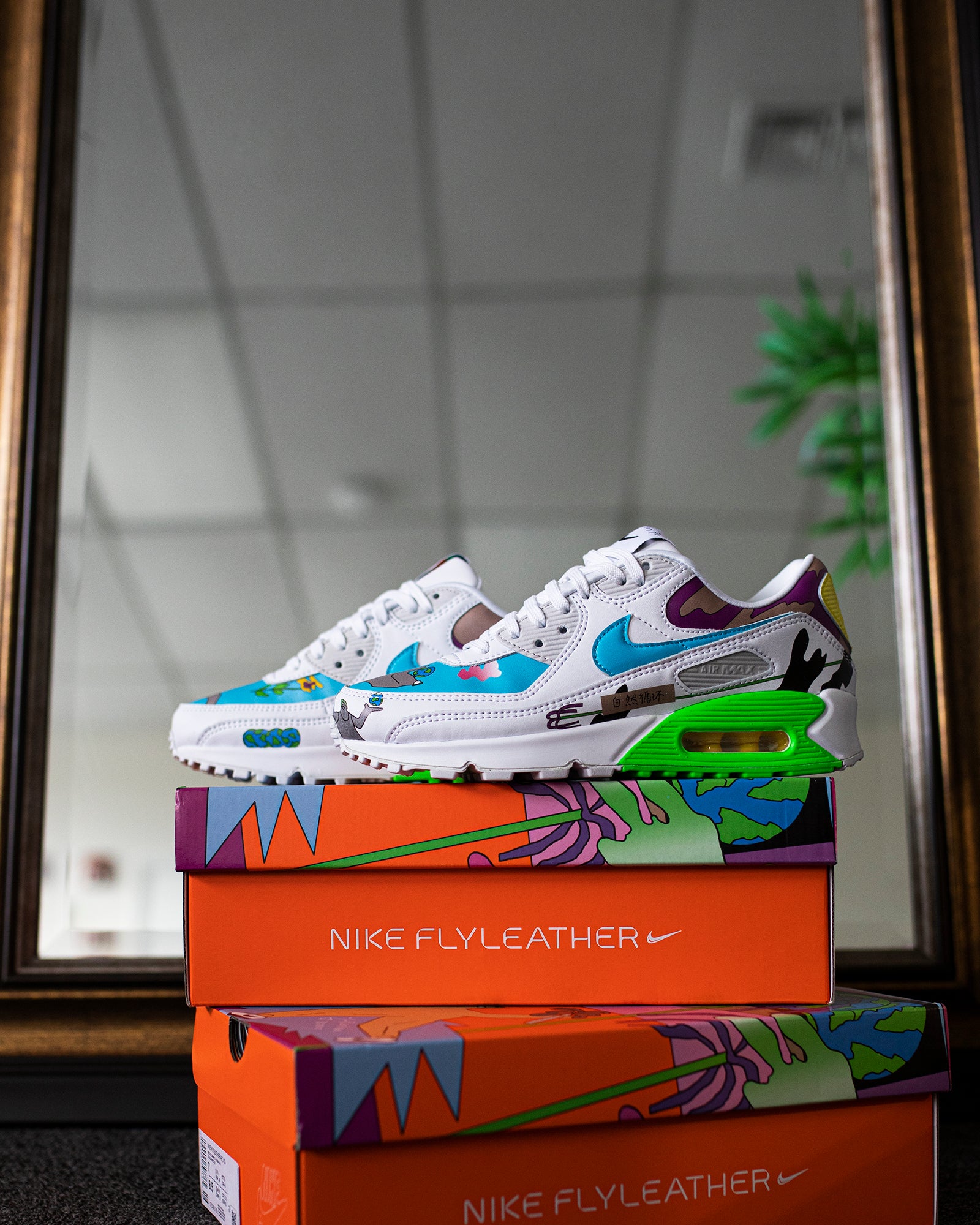 Nike Men Air Max 90 Flyleather 'Ruohan Wang' Shoes – Extra Butter