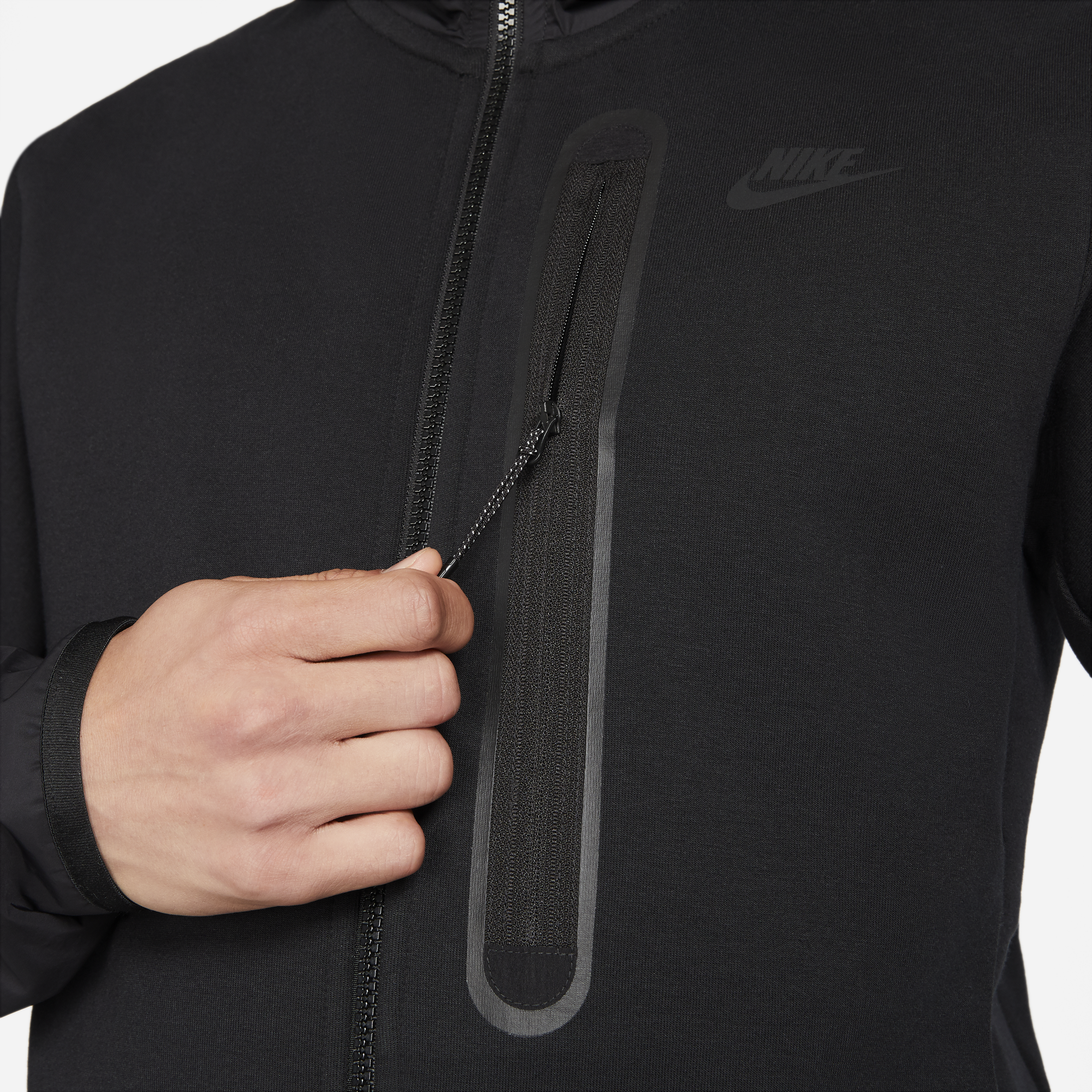 Nike Mens Sportswear Tech Fleece Full-Zip Black Hoodie