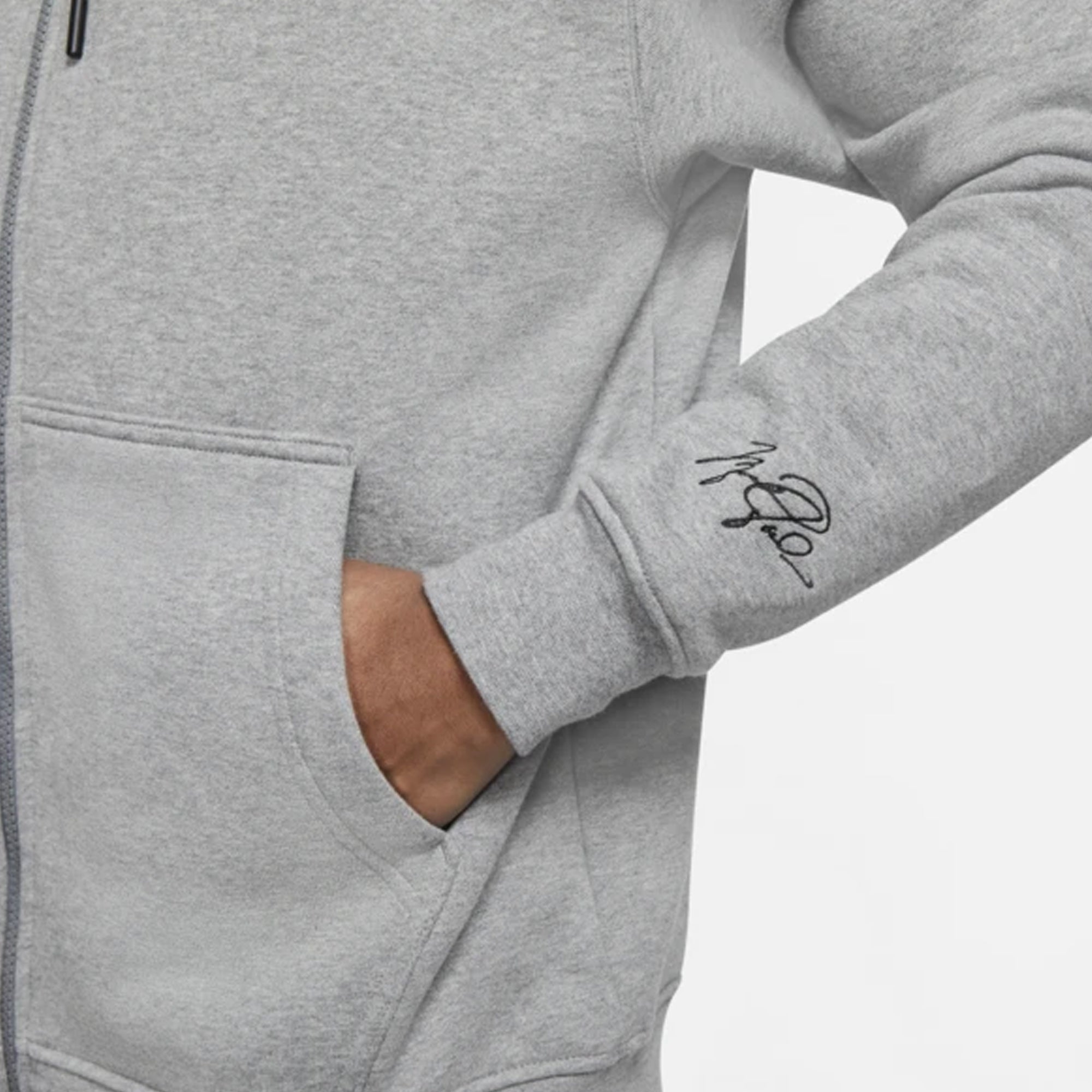 Air Jordan Mens Fleece Full-Zip Hoodie Carbon Heather