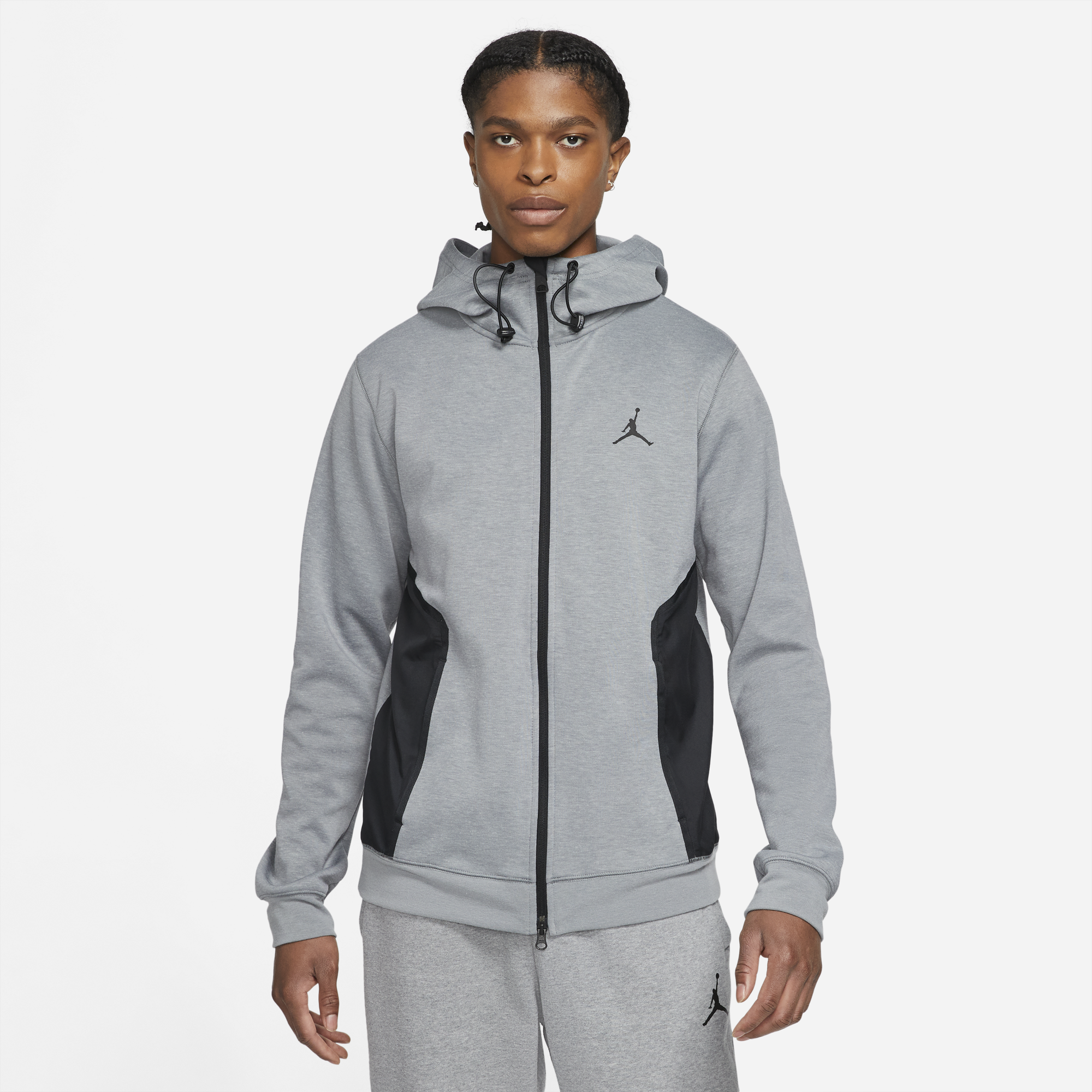 Air Jordan Mens Dri-Fit Air Fleece Full-Zip Hoodie 'Carbon Heather'