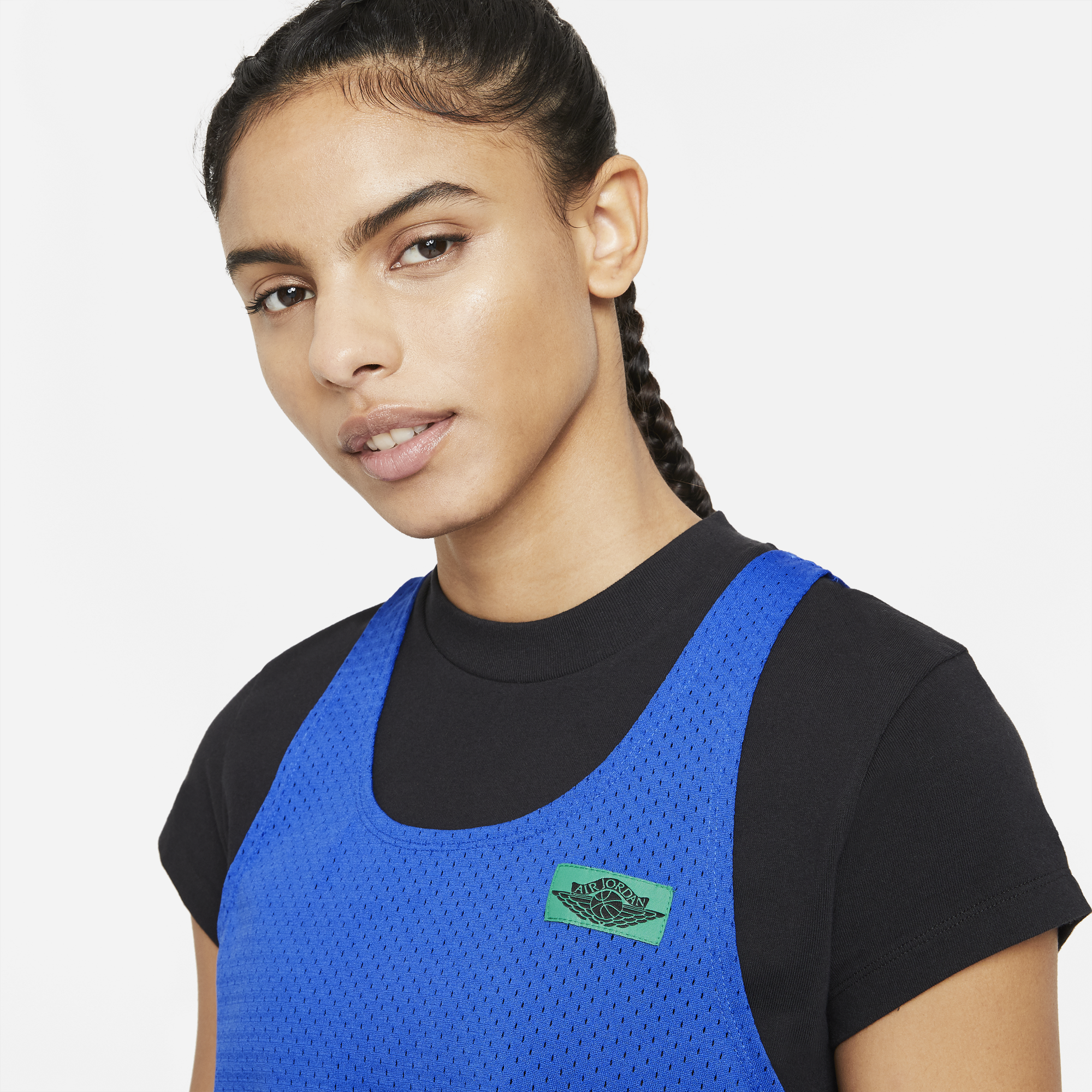 Air Jordan x Aleali May Womens Layered Top 'Black Game Royal'