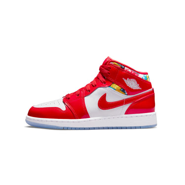 Air Jordan Kids 1 Mid SE GS Shoes 'Chile Red/White'