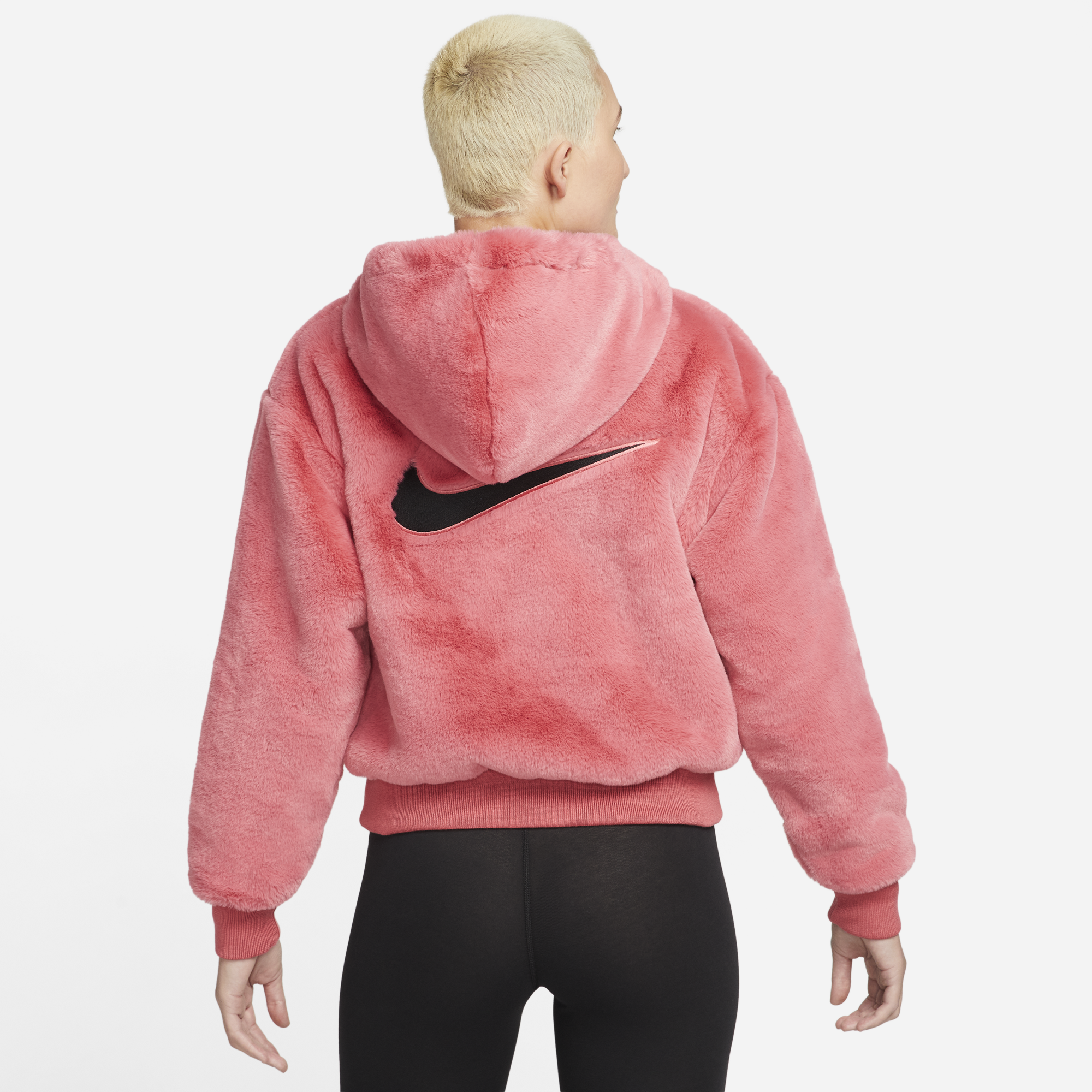 Nike Womens Sportswear Essential Faux Fur Jacket 'Archaeo Pink'