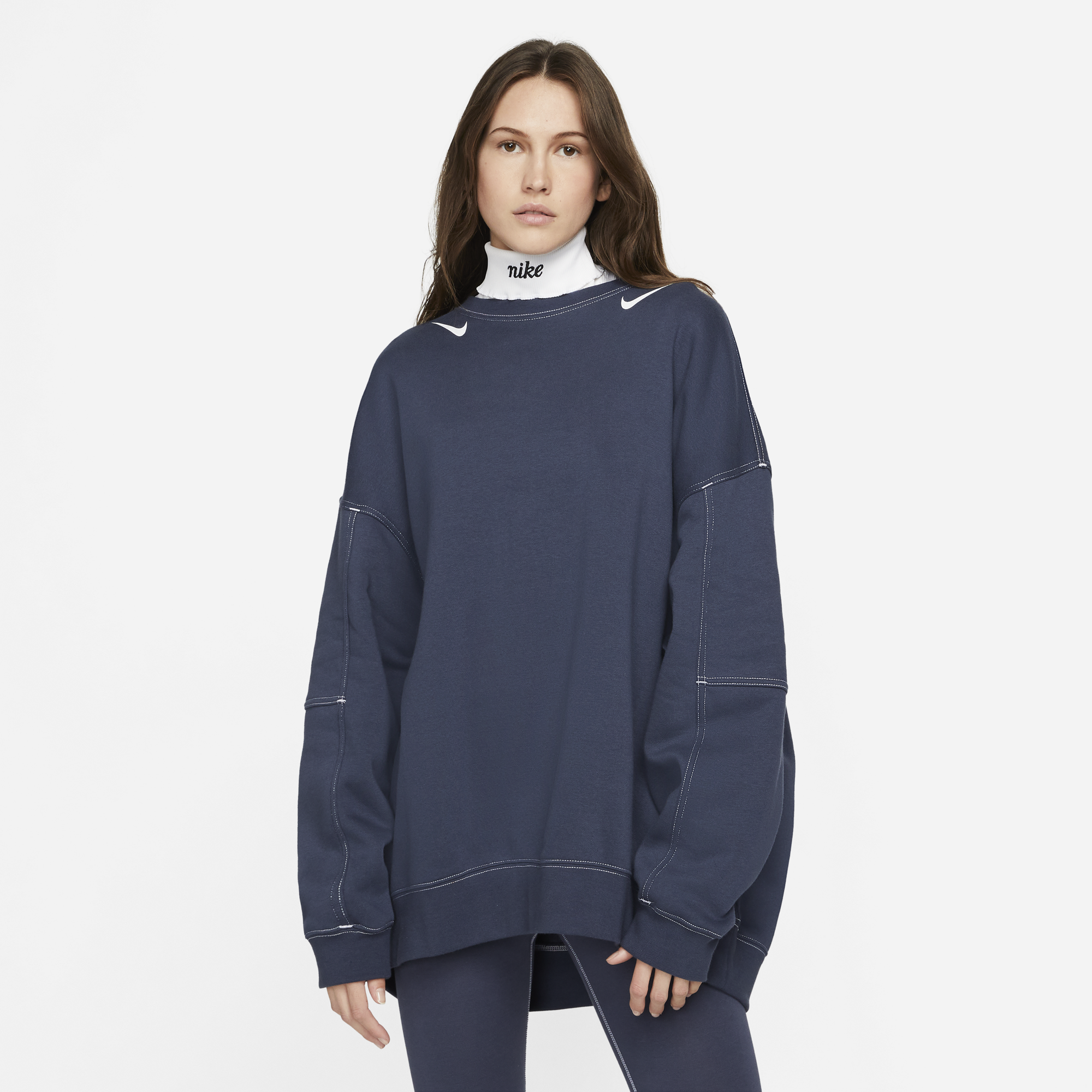 Nike Womens Sportswear Swoosh Crewneck 'Thunder Blue'