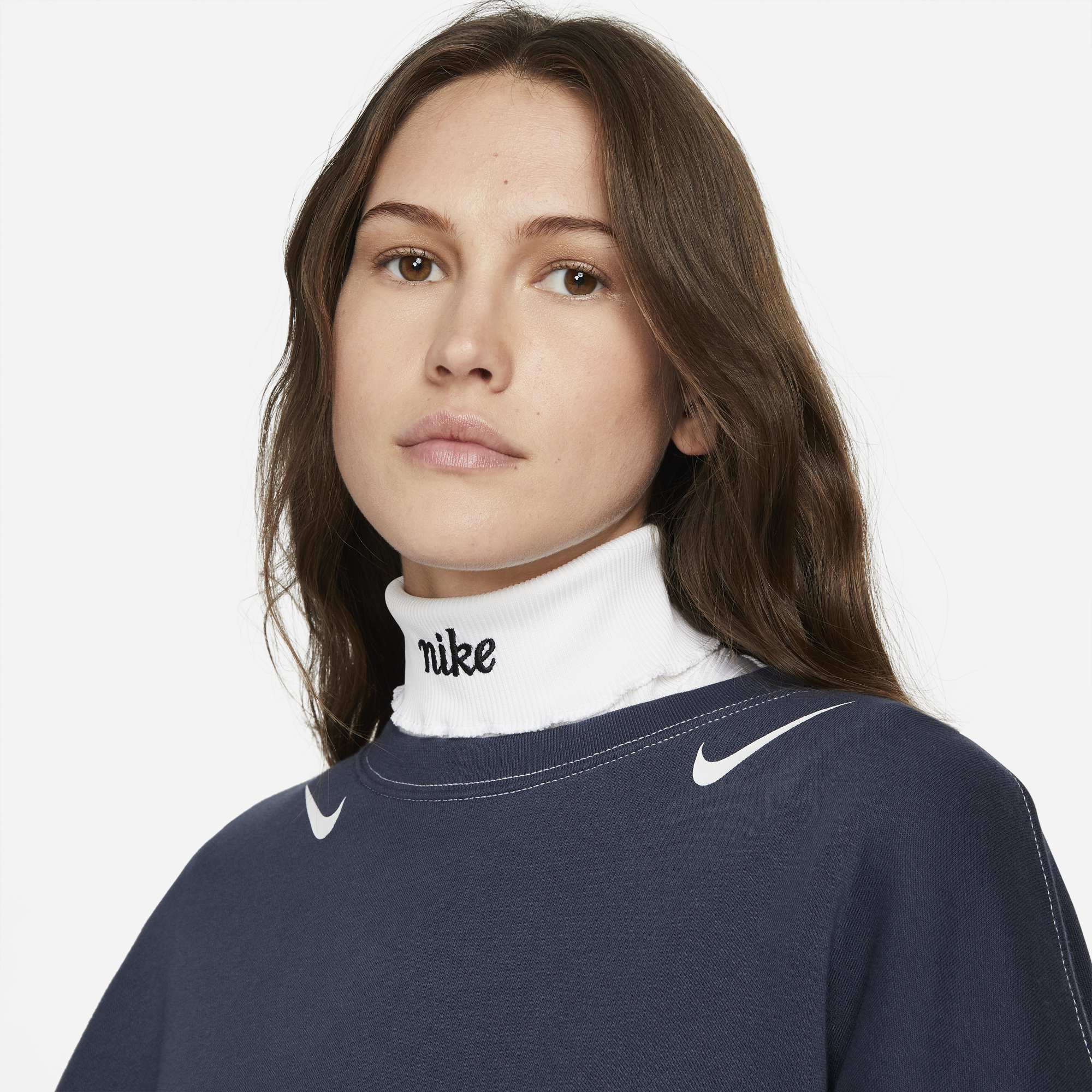 Nike Womens Sportswear Swoosh Crewneck 'Thunder Blue'