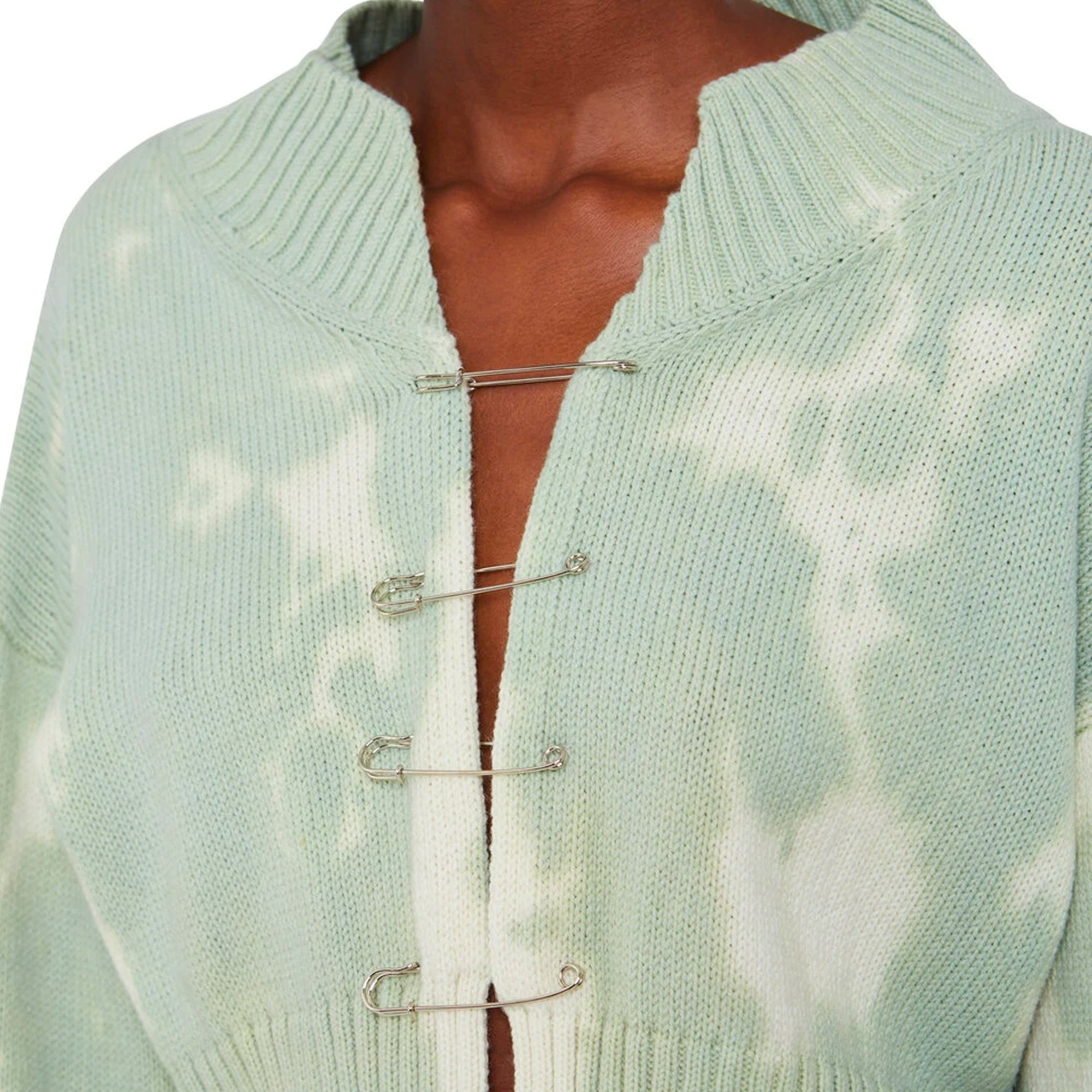 Danielle Guizio Knit Safety Sweater Mint Green