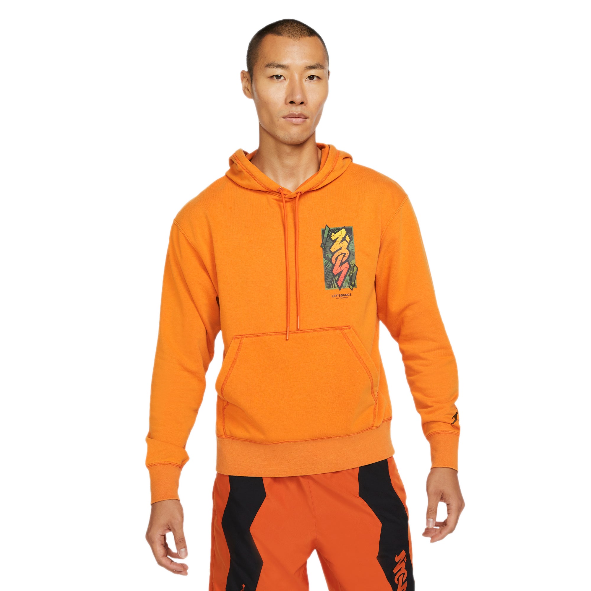 Jordan Mens Dri-Fit Zion Hoodie Campfire Orange