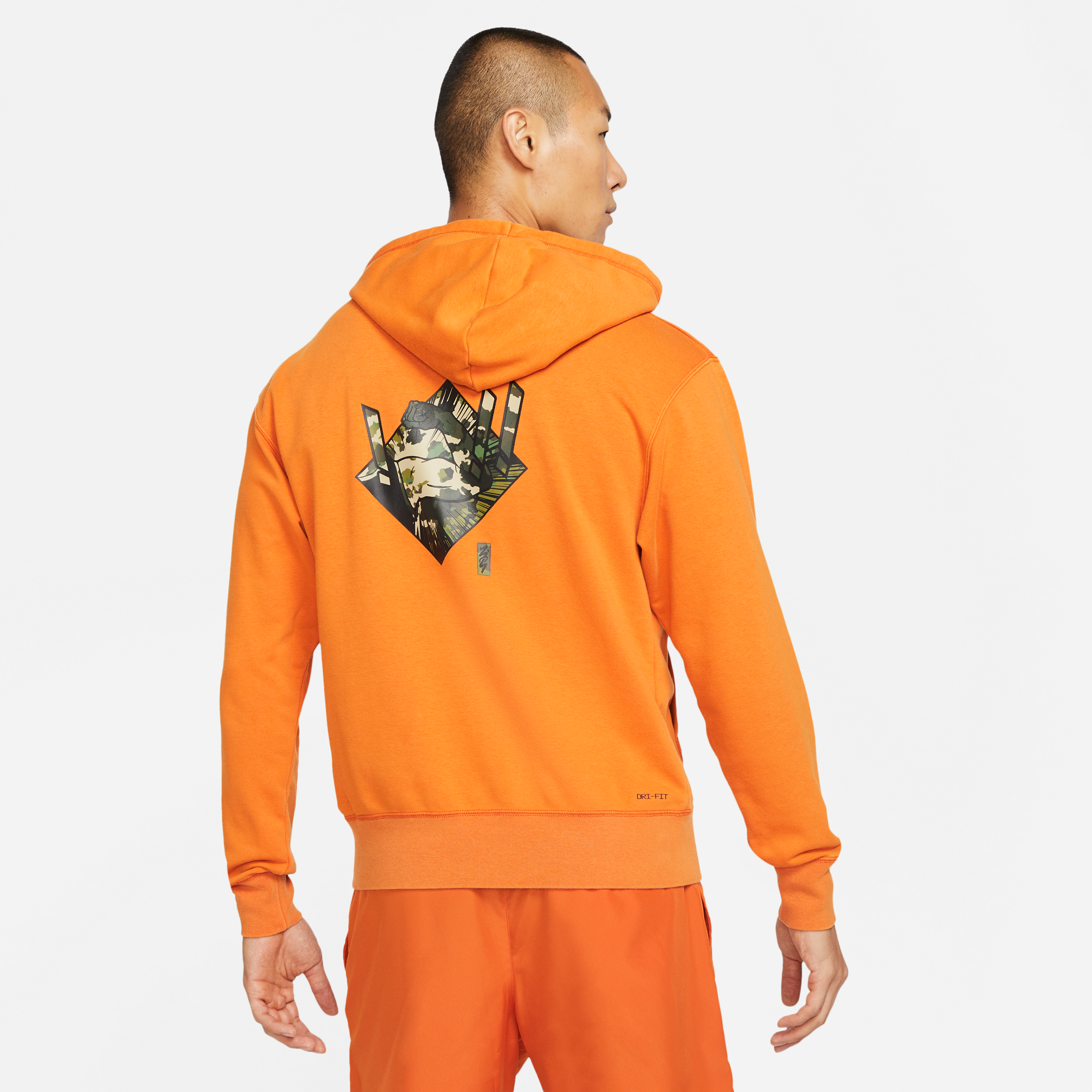 Jordan Mens Dri-Fit Zion Hoodie Campfire Orange