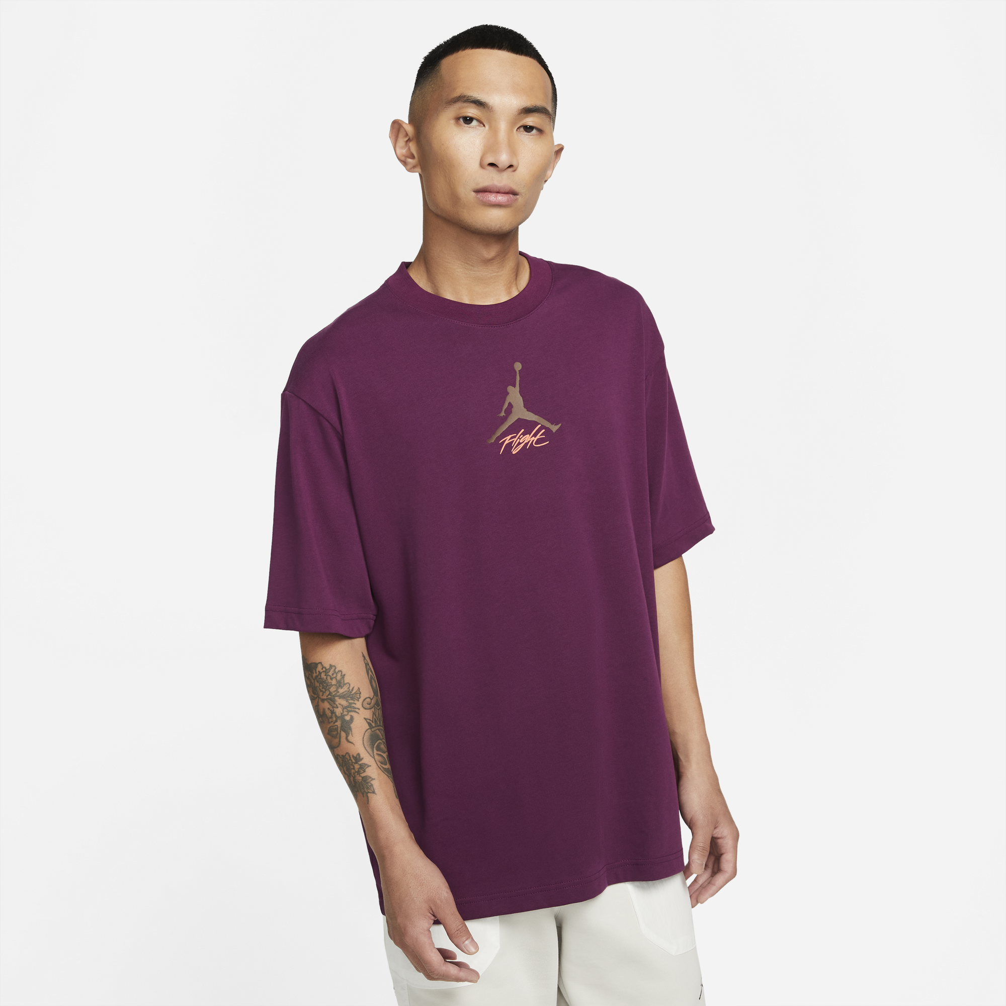 Air Jordan Mens Flight Heritage Tshirt 'Bordeaux'