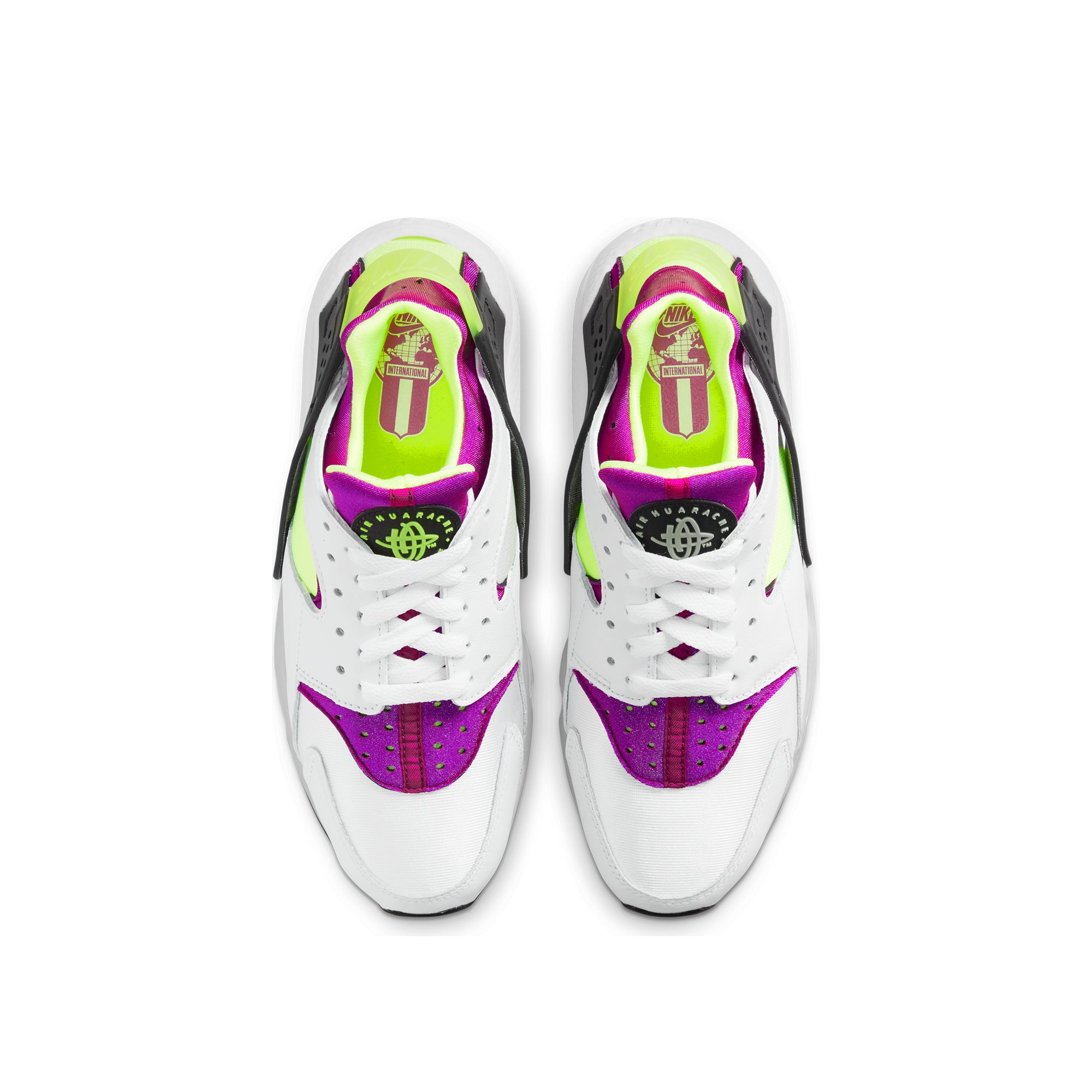 Nike Womens Air Huarache Shoes 'White/Neon Yellow'