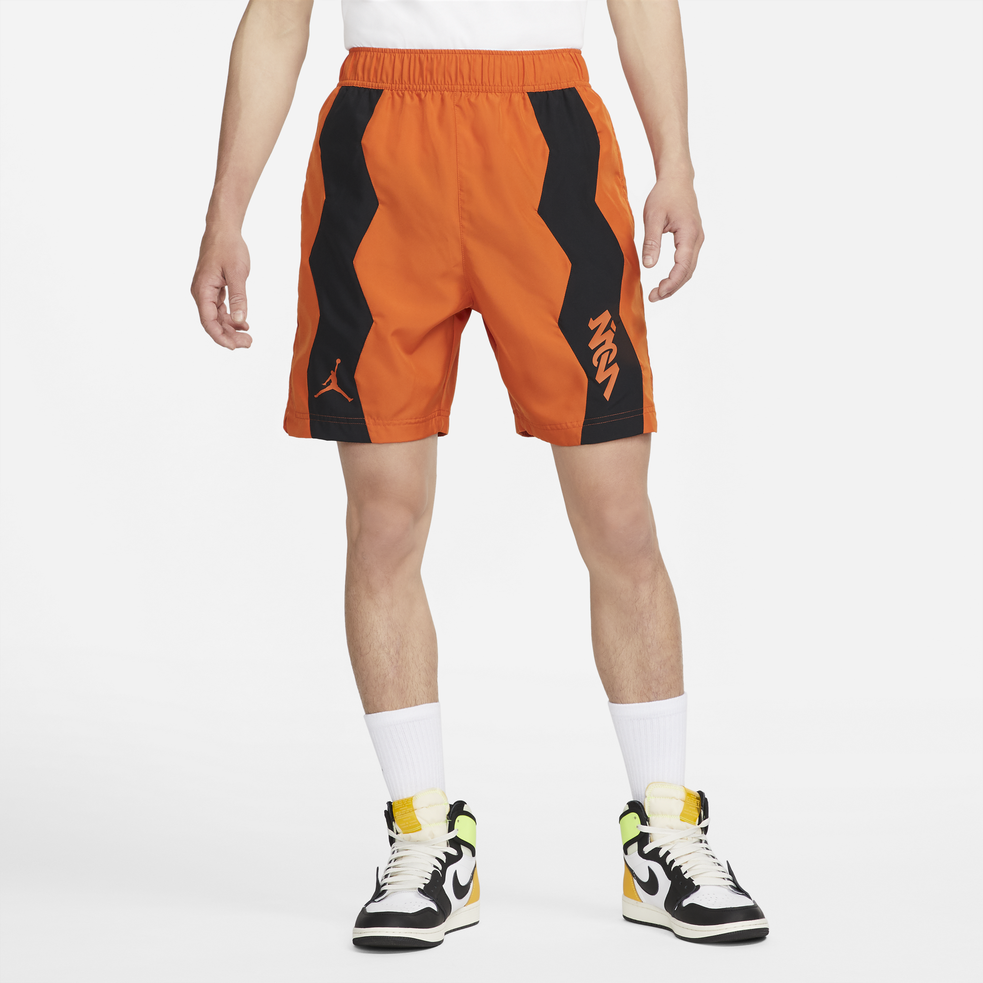 Jordan Mens Dri-Fit Zion Woven Shorts Campfire Orange