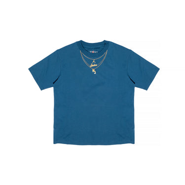 Air Jordan Womens Heritage Gold Chain T-Shirt 'DK Marina Blue'