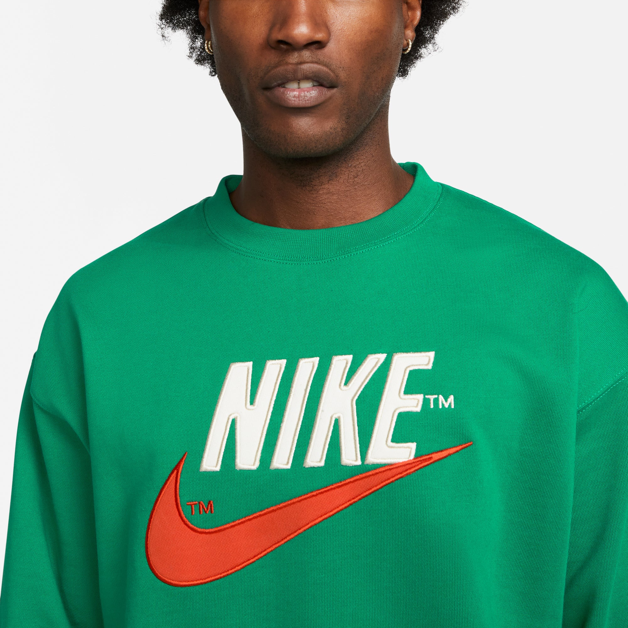 Nike Mens French Terry Crew Green