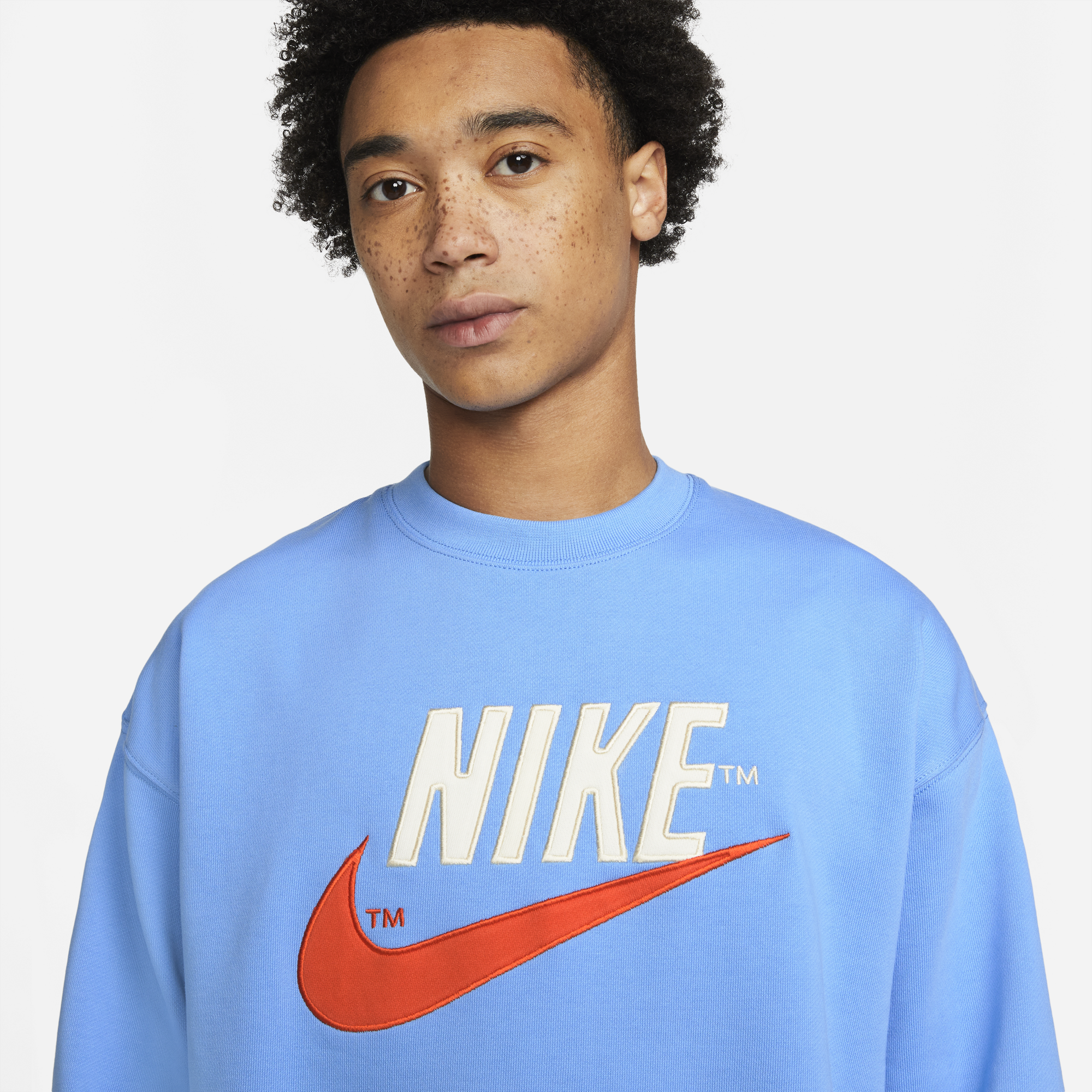 Nike Mens French Terry Crew Blue