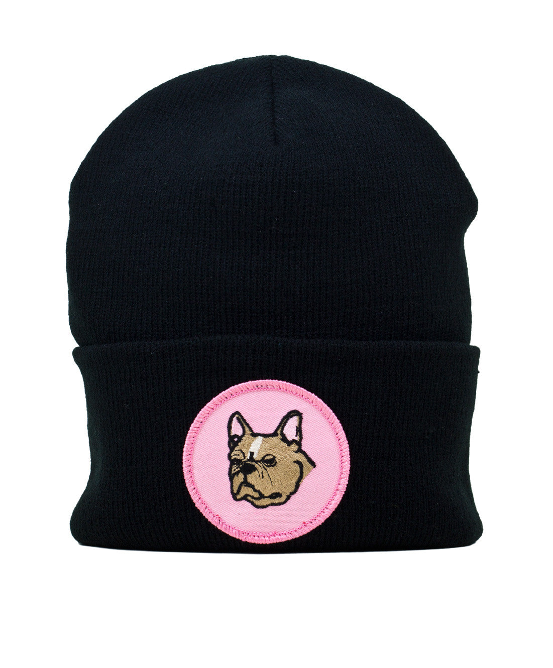 Dog; French Face Beanie (Black)