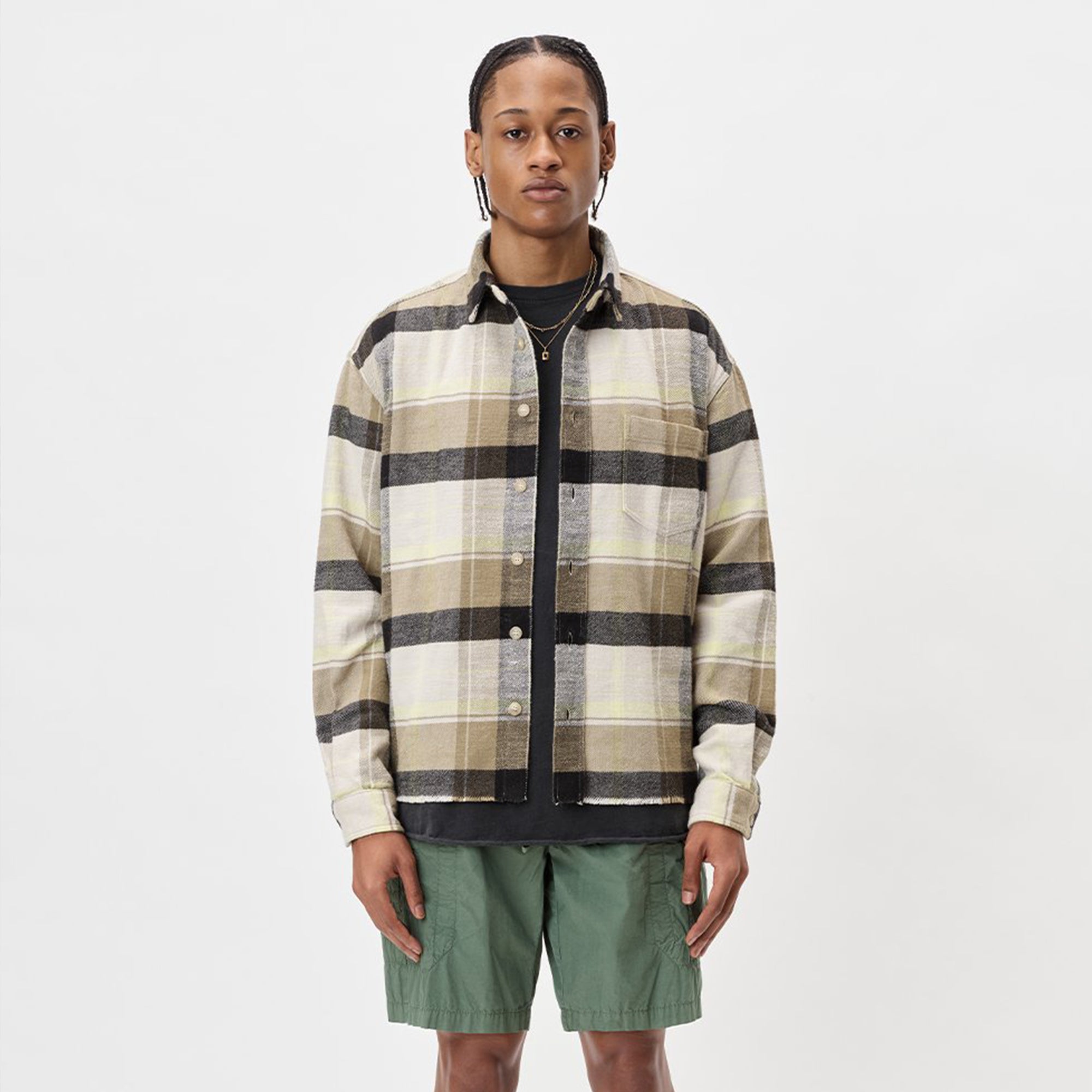 John Elliott Mens Hemi Oversized Shirt 'Cyclone Check'