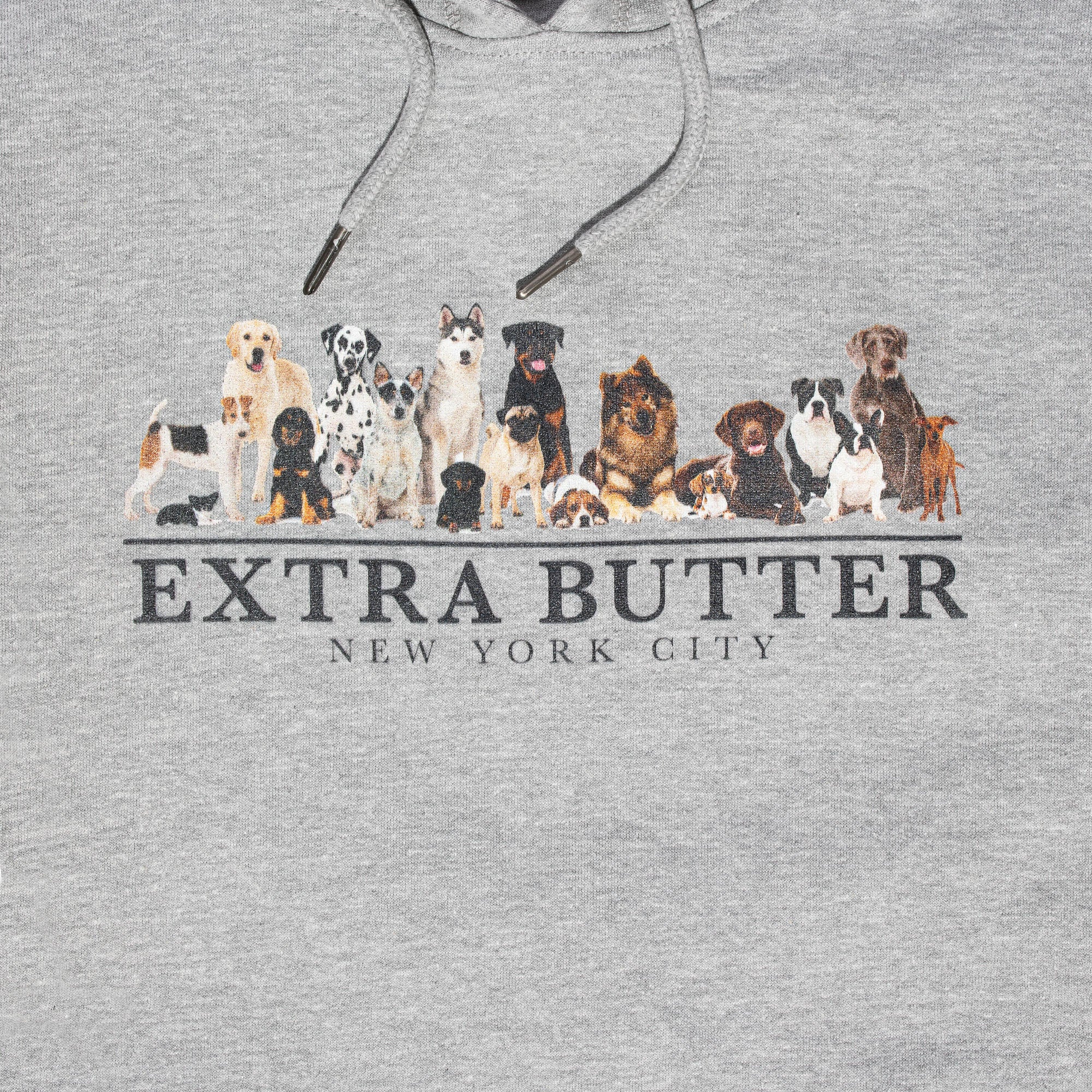 Extra Butter Dog Portrait Hoodie 'Heather Grey'