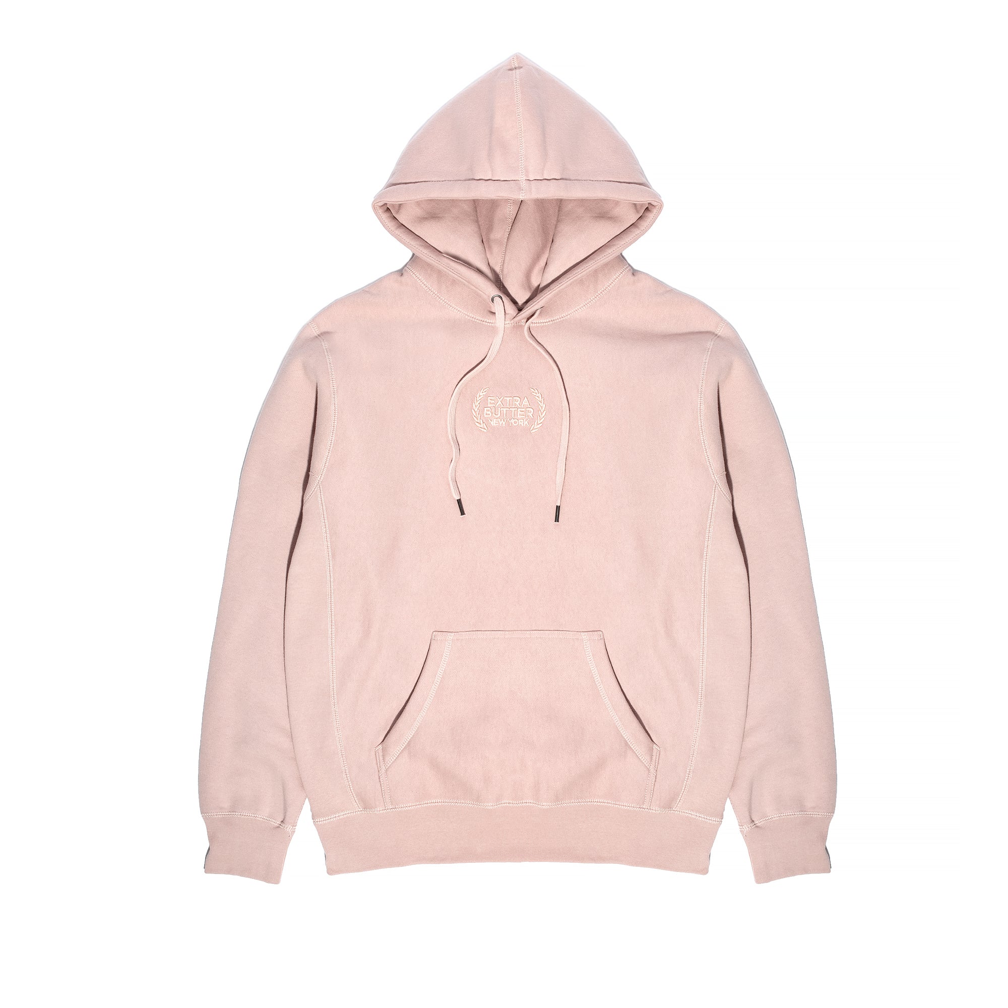 Extra Butter Mens Embroidered Hoodie 'Dusty Pink'