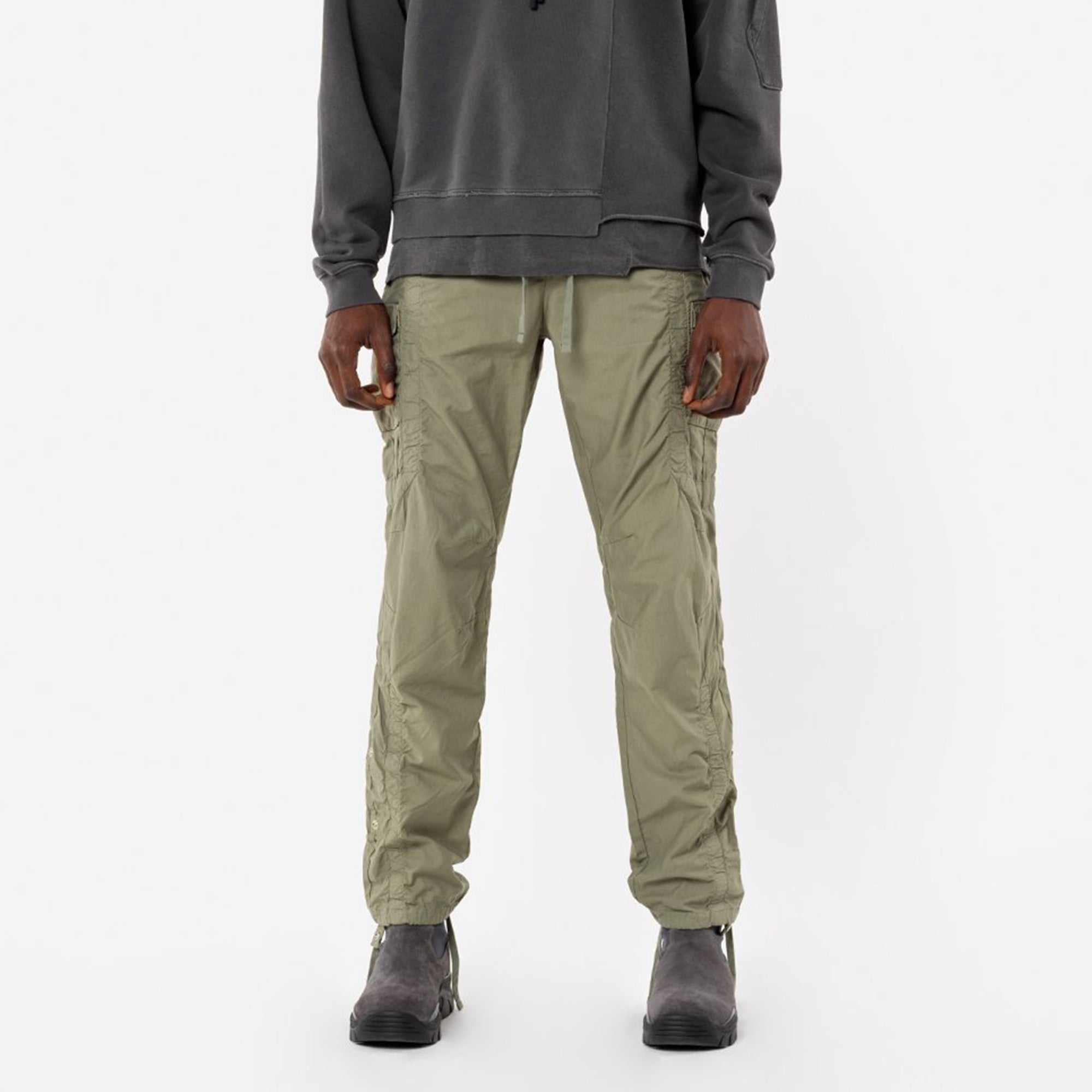 John Elliott Mens Cotton Poplin Frame Cargo Pants 'Olive'